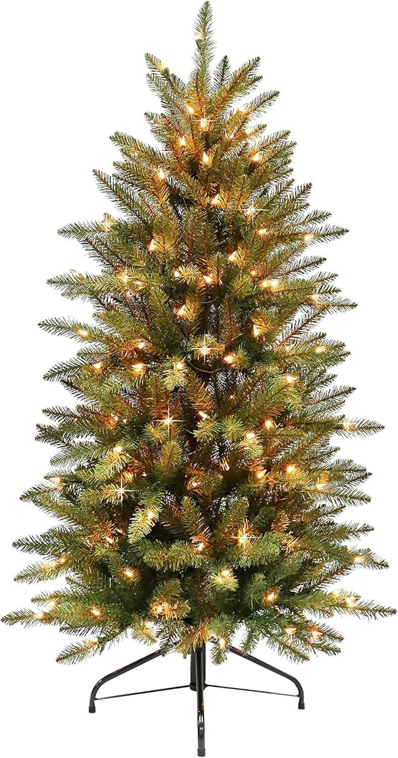 4 1/2 ft. Pre-lit Fraser Fir Pencil Artificial Christmas Tree 150 UL listed Clear Lights