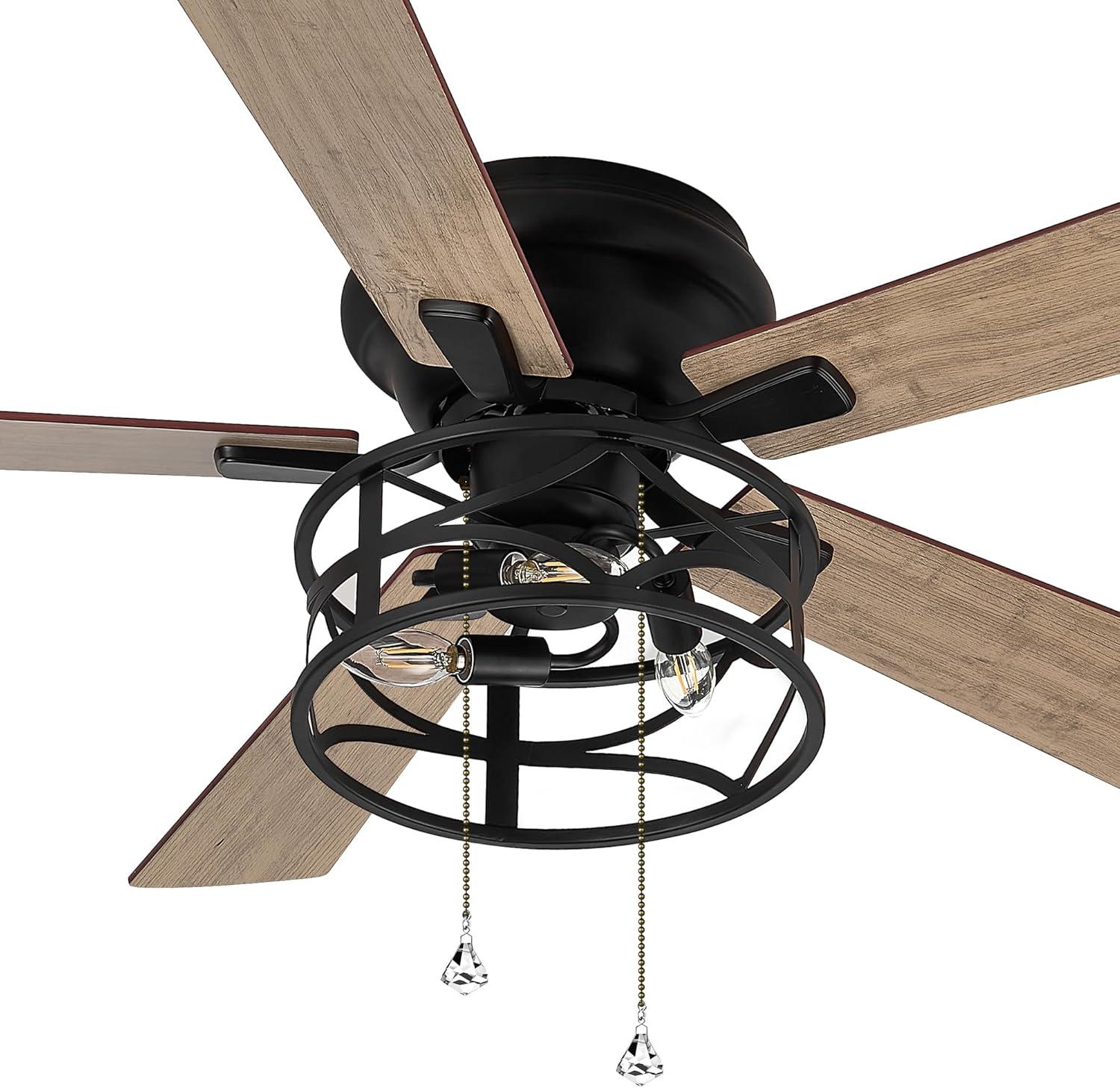 52-IN Black Ceiling Fan with Light Kit(5 blade)