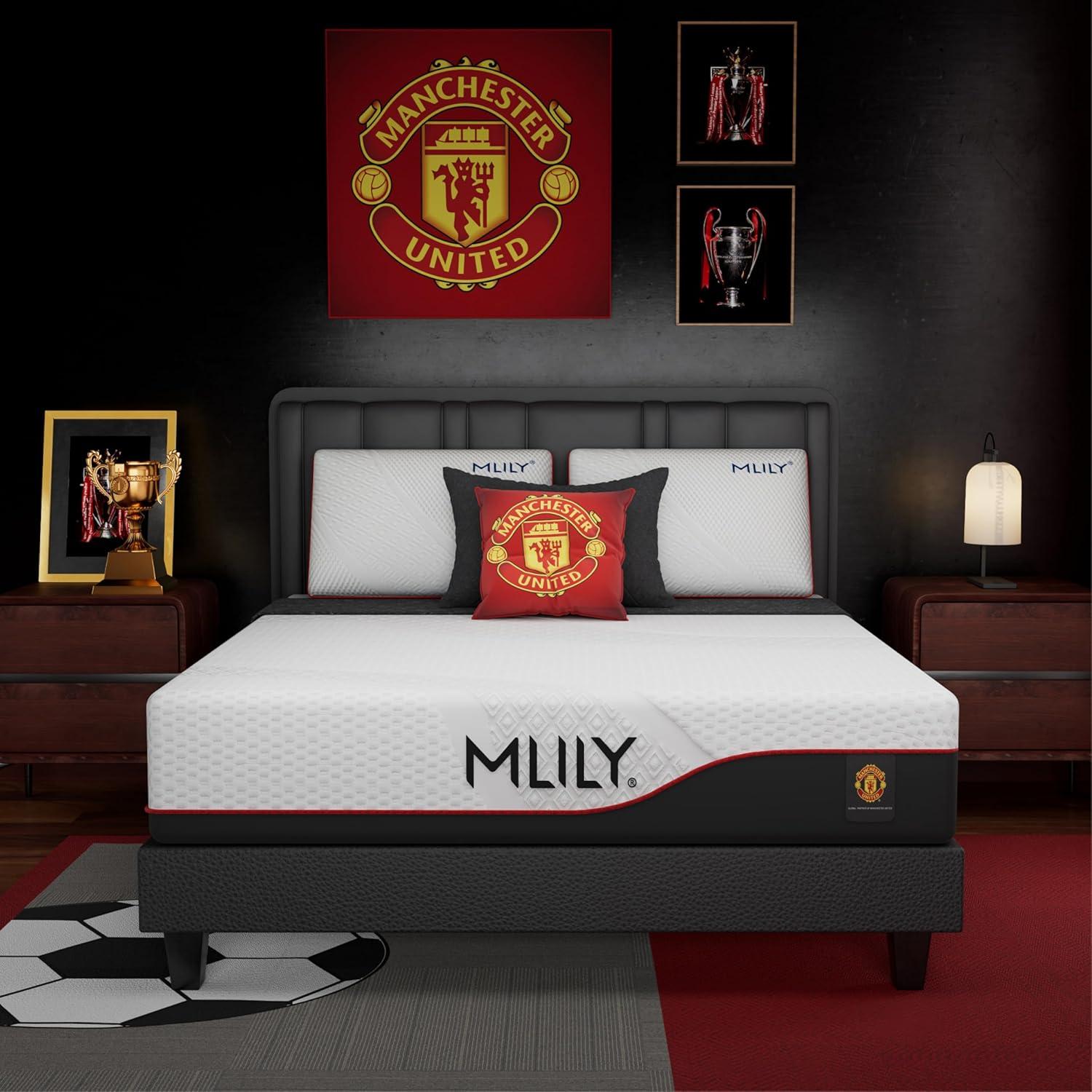 MLILY Manchester United Theatre 12 inch Memory Foam Mattress, Twin XL Size Mattress in a box,Medium Plush
