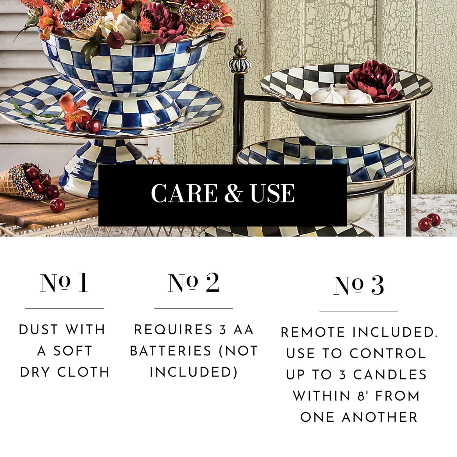 MacKenzie-Childs Royal Check® Flicker Pillar Candle