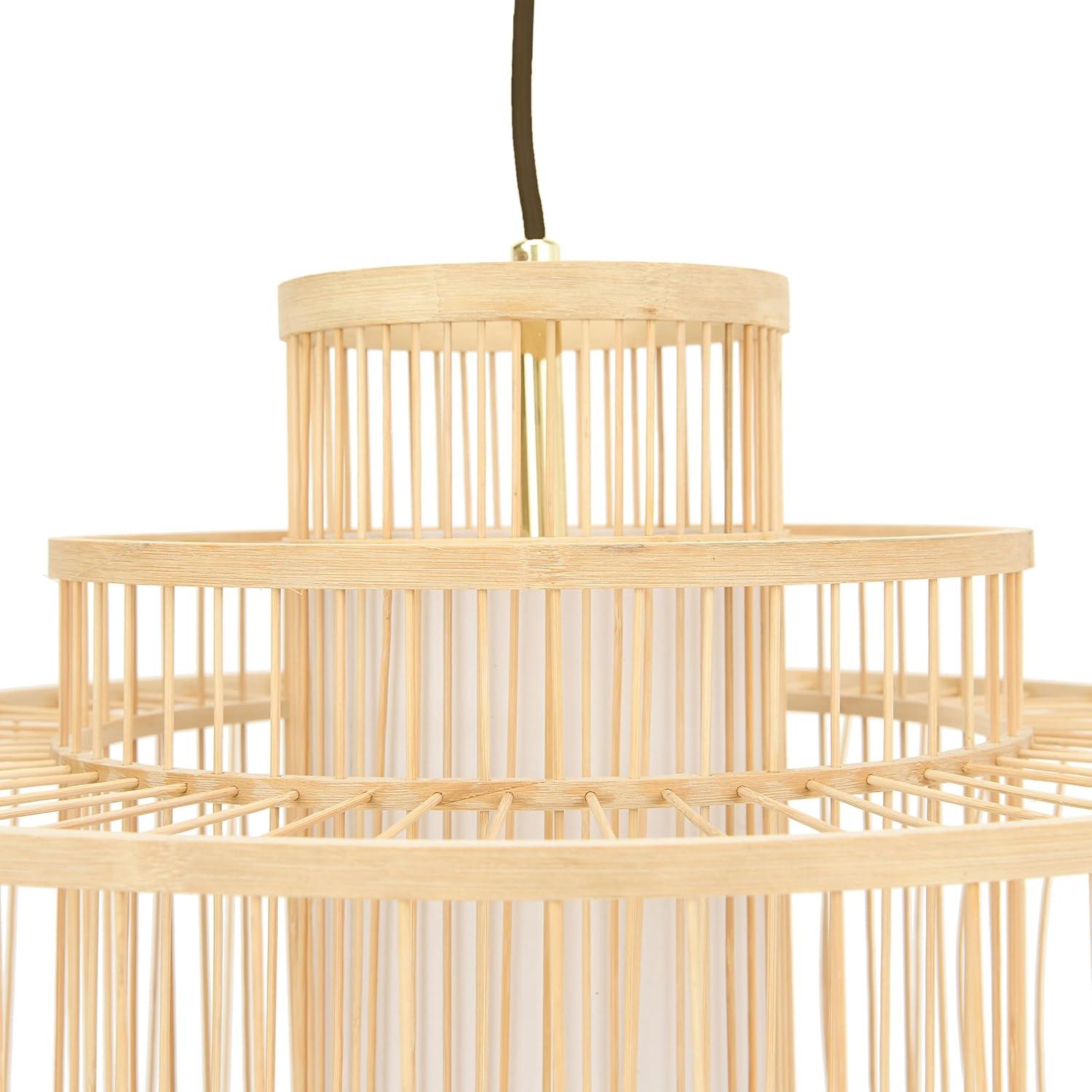 Storied Home Boho Tiered Bamboo Chandelier