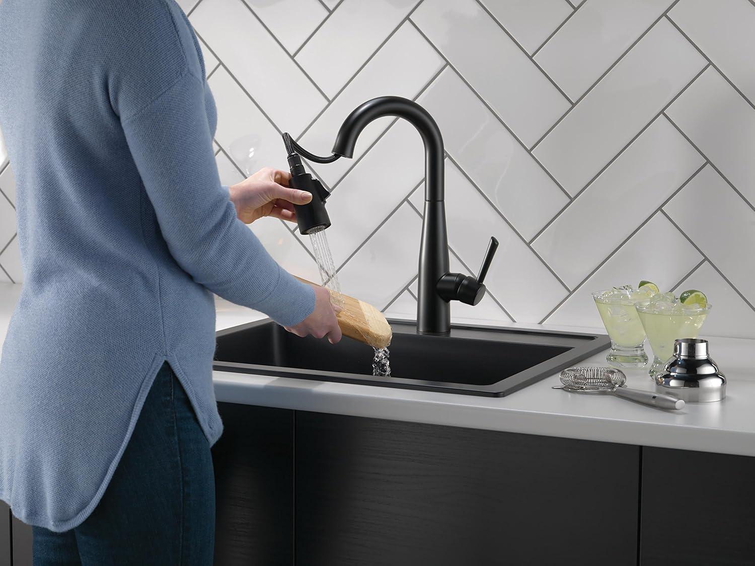 Essa Pull Down Sprayer Bar Faucet, Single Handle Prep Sink Faucet