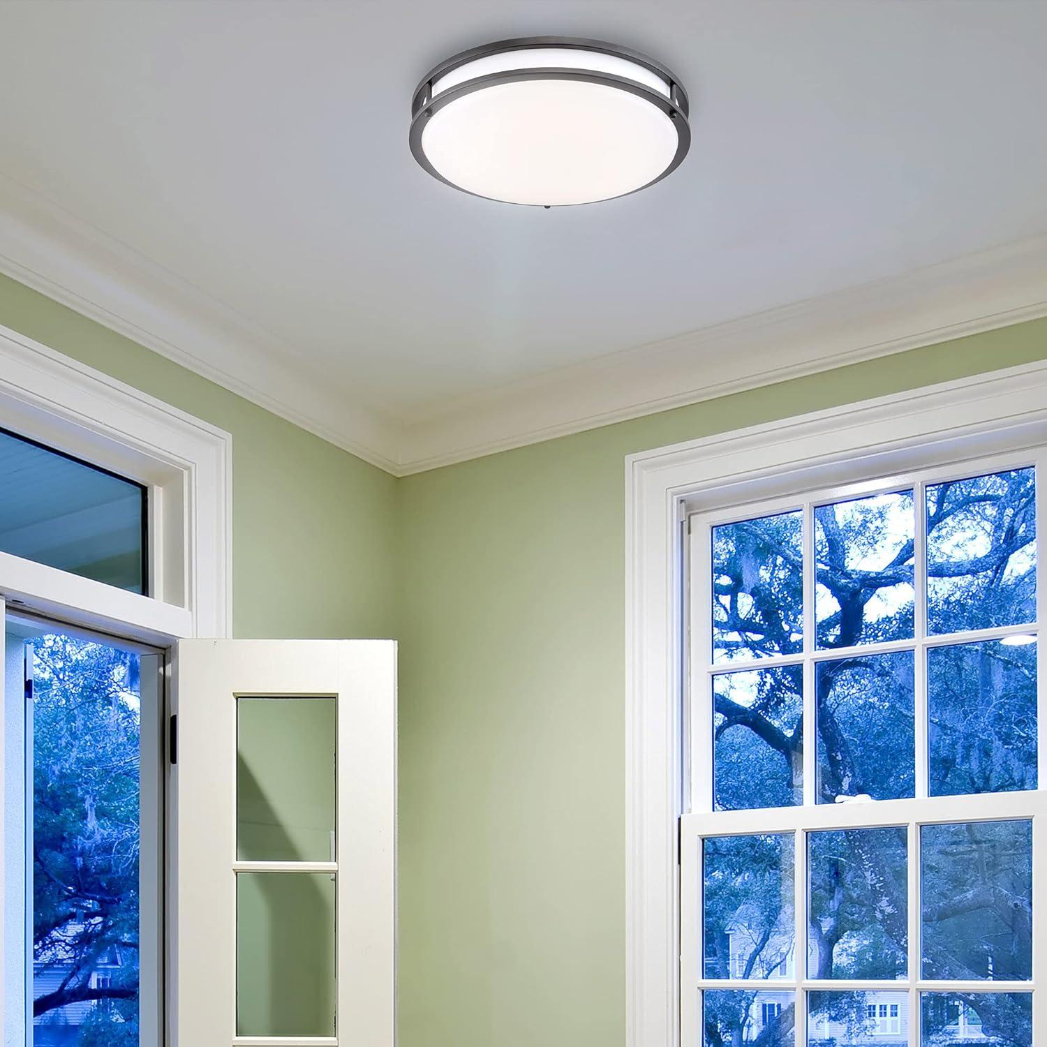 12-Inch Oil Rubbed Bronze LED Flush Mount Ceiling Light