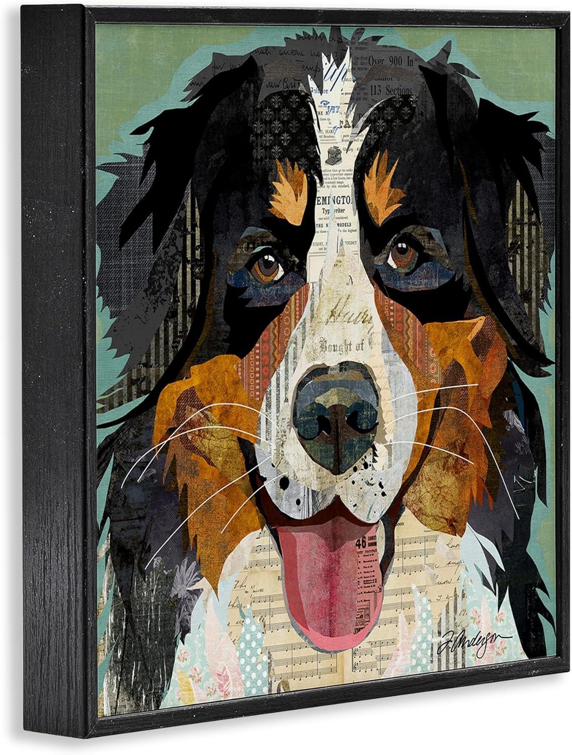 Stupell Industries Bernese Mountain Dog Portrait Framed Giclee Art