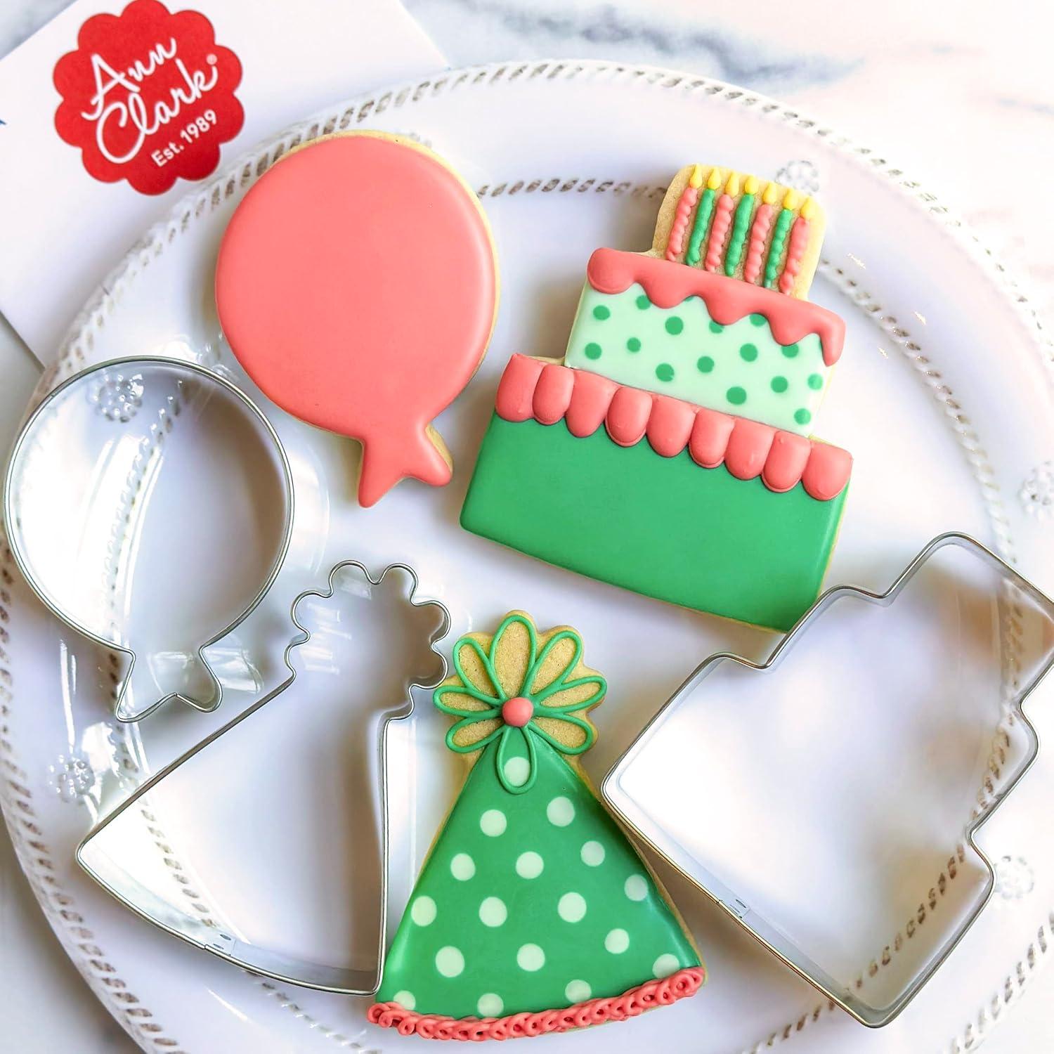 Ann Clark Birthday Cookie Cutter Set, 3-Piece, Made in USA