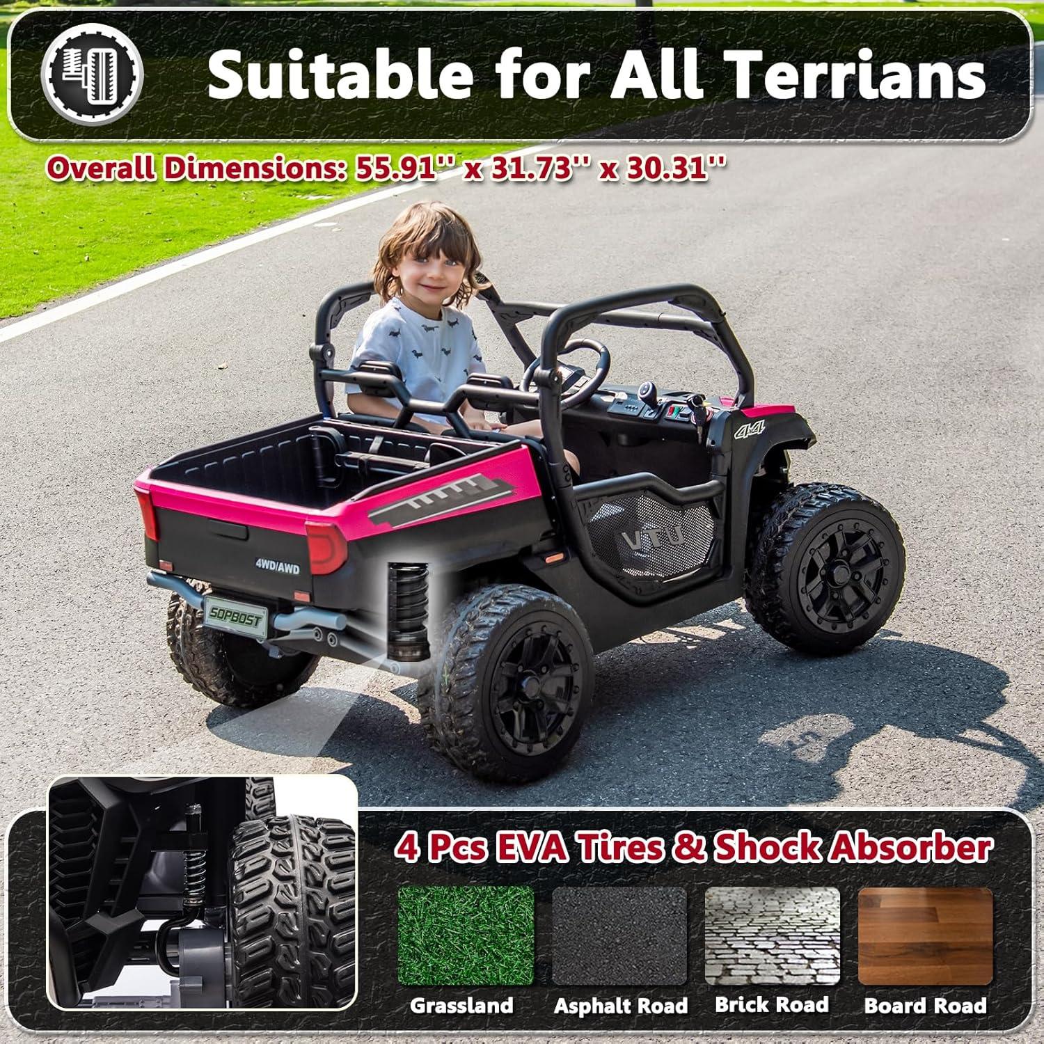 Himimi Delia Himimi 24 Voltage  Ride On Dump Truck, 2 Seater Kids UTV with Electric Dump Bed, Remote Control