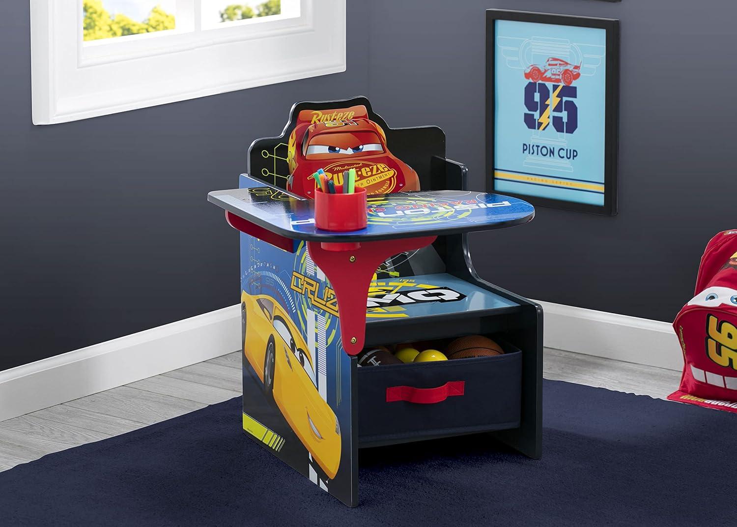 Delta Children Disney/Pixar Cars Kids Chair Desk with Storage Compartment