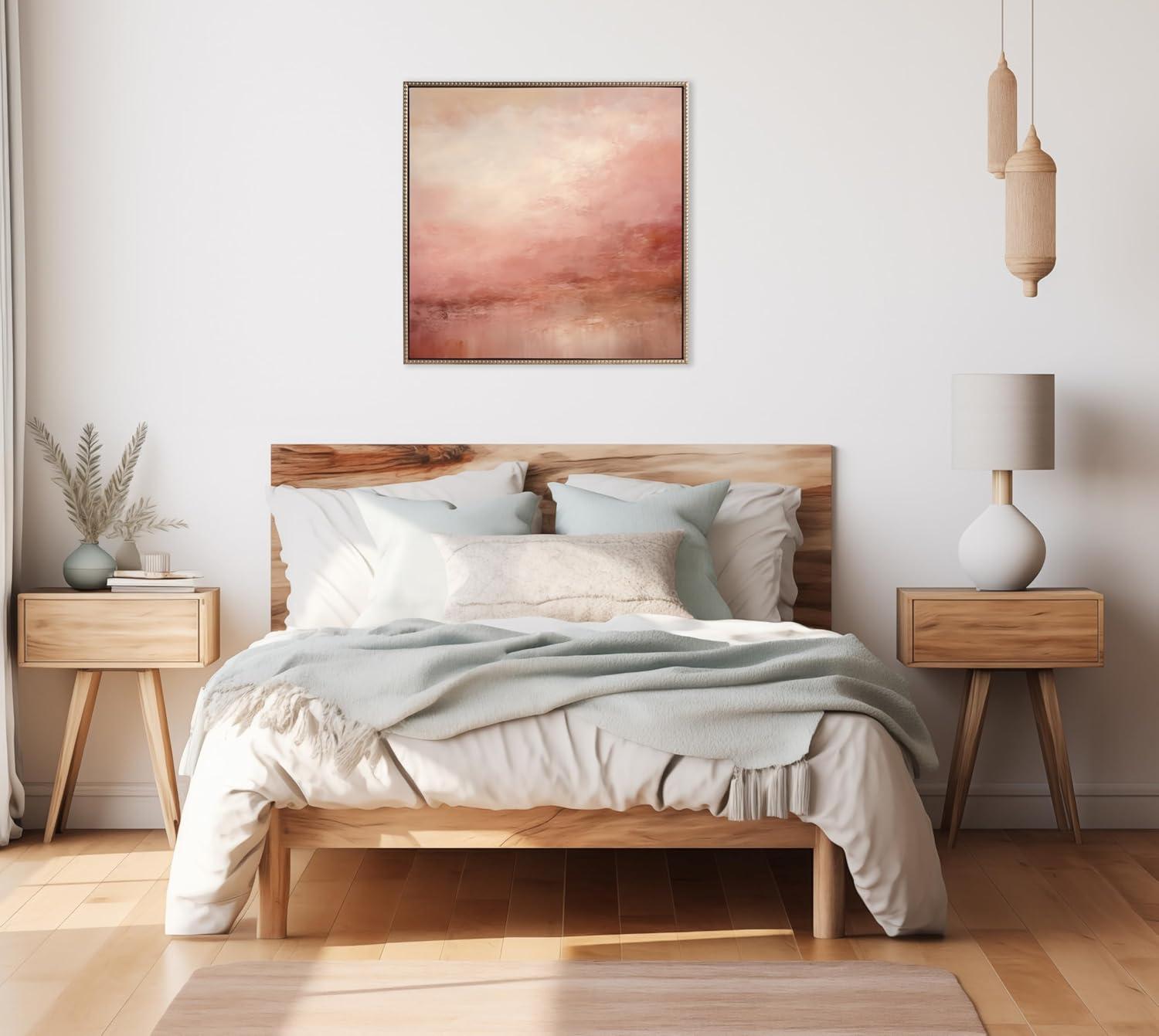 Kate & Laurel All Things Decor 30"x30" Sylvie Tonal Red Abstract Framed Canvas by The Creative Bunch Studio