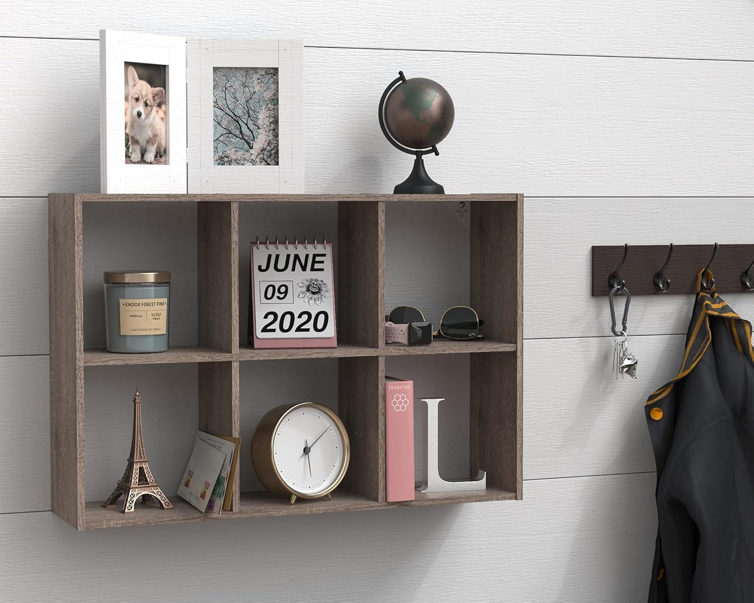 Mini 6-Cube Desktop or Wall Mounted Bookcase