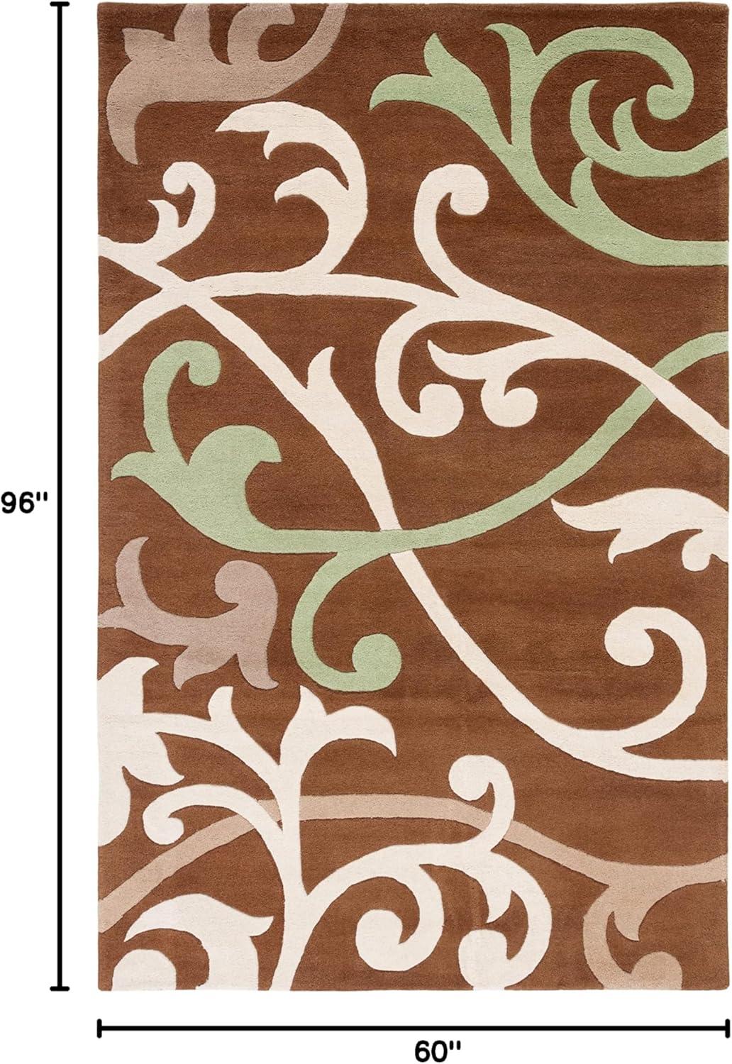 Soho SOH256 Hand Tufted Indoor Area Rug - Brown/Multi - 5'x8' - Safavieh