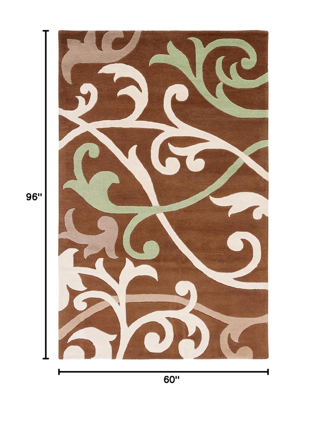 Soho SOH256 Hand Tufted Indoor Area Rug - Brown/Multi - 5'x8' - Safavieh