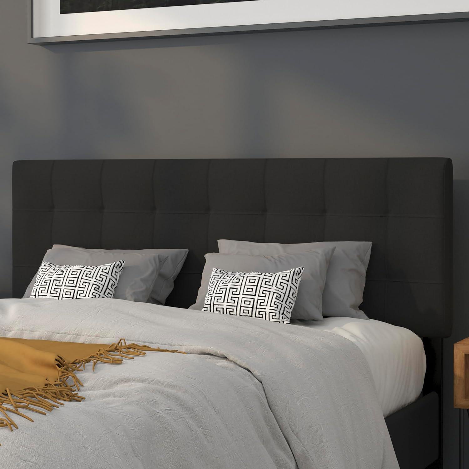 Flash Furniture Bedford Tufted Upholstered Queen Size Headboard in Black Fabric