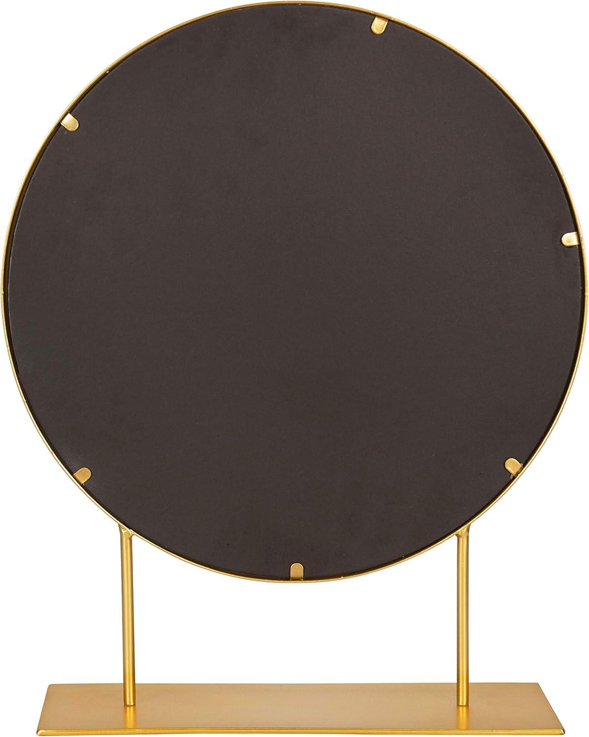 18" x 22" Rouen Round Wall Mirror Gold - Kate & Laurel All Things Decor: Freestanding, Metal Frame, Modern Decor