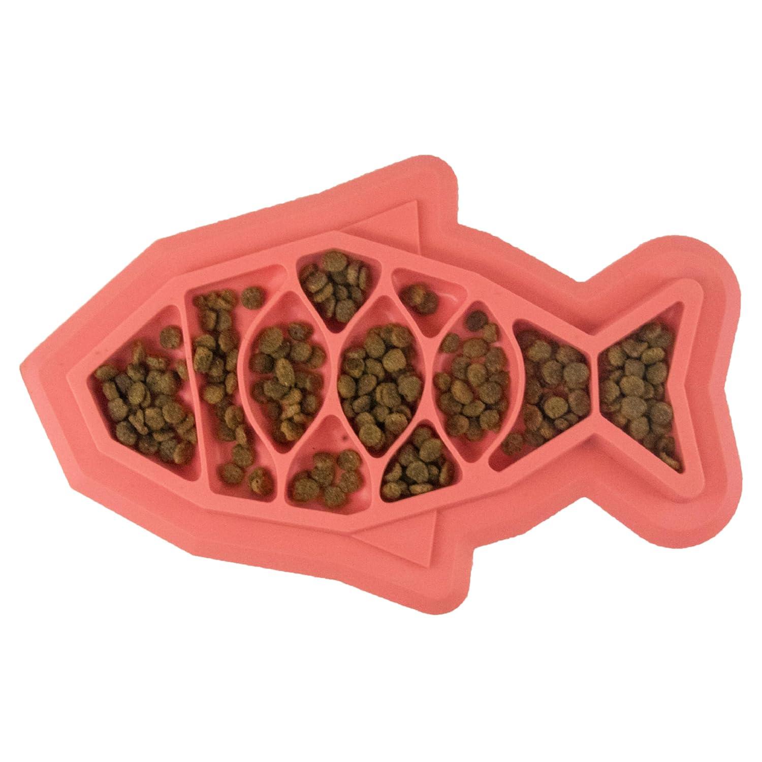 Petstages Fishie Fun Feed Mat Slow Feeder Cat Bowl