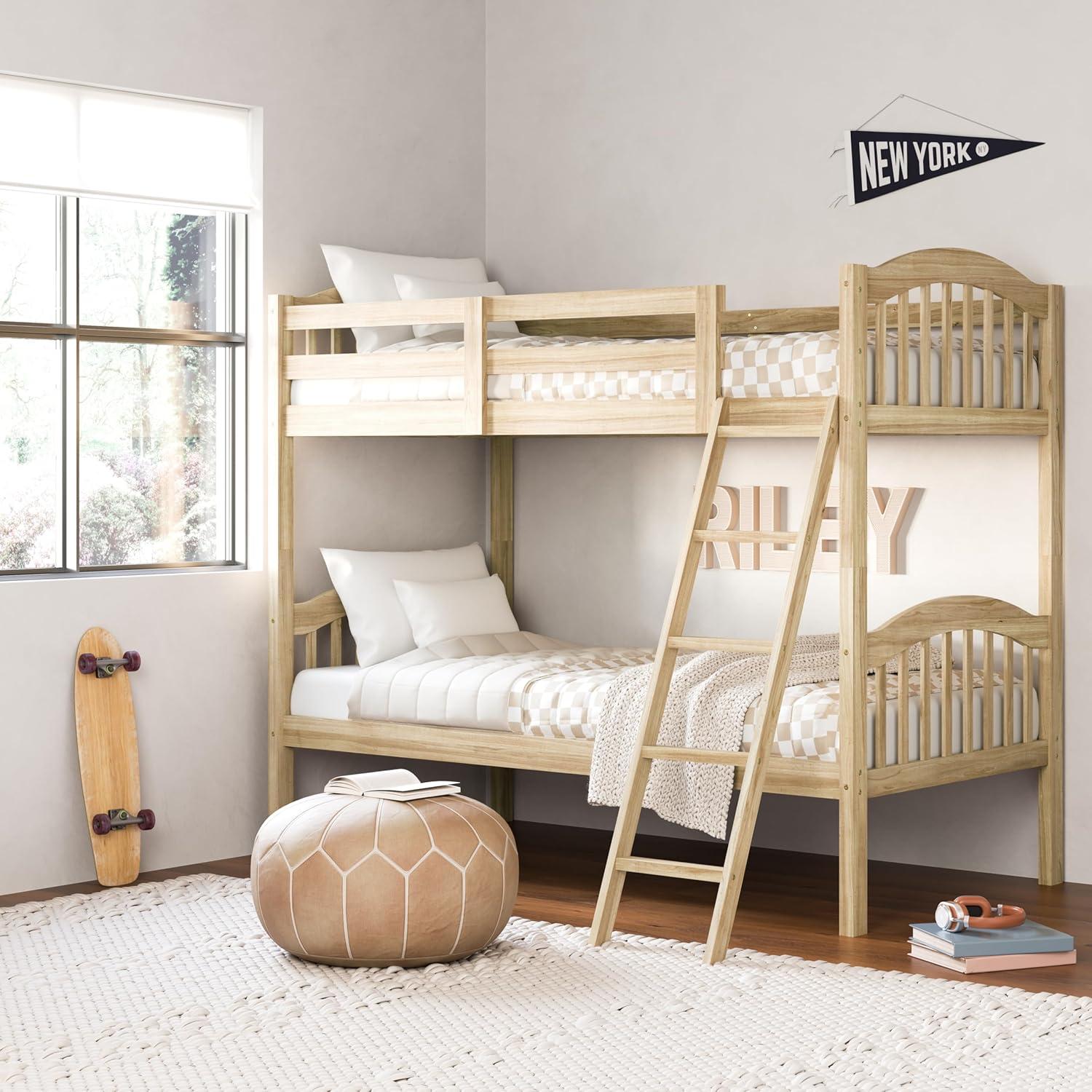 Storkcraft Long Horn Twin over Twin Bunk Bed, Natural