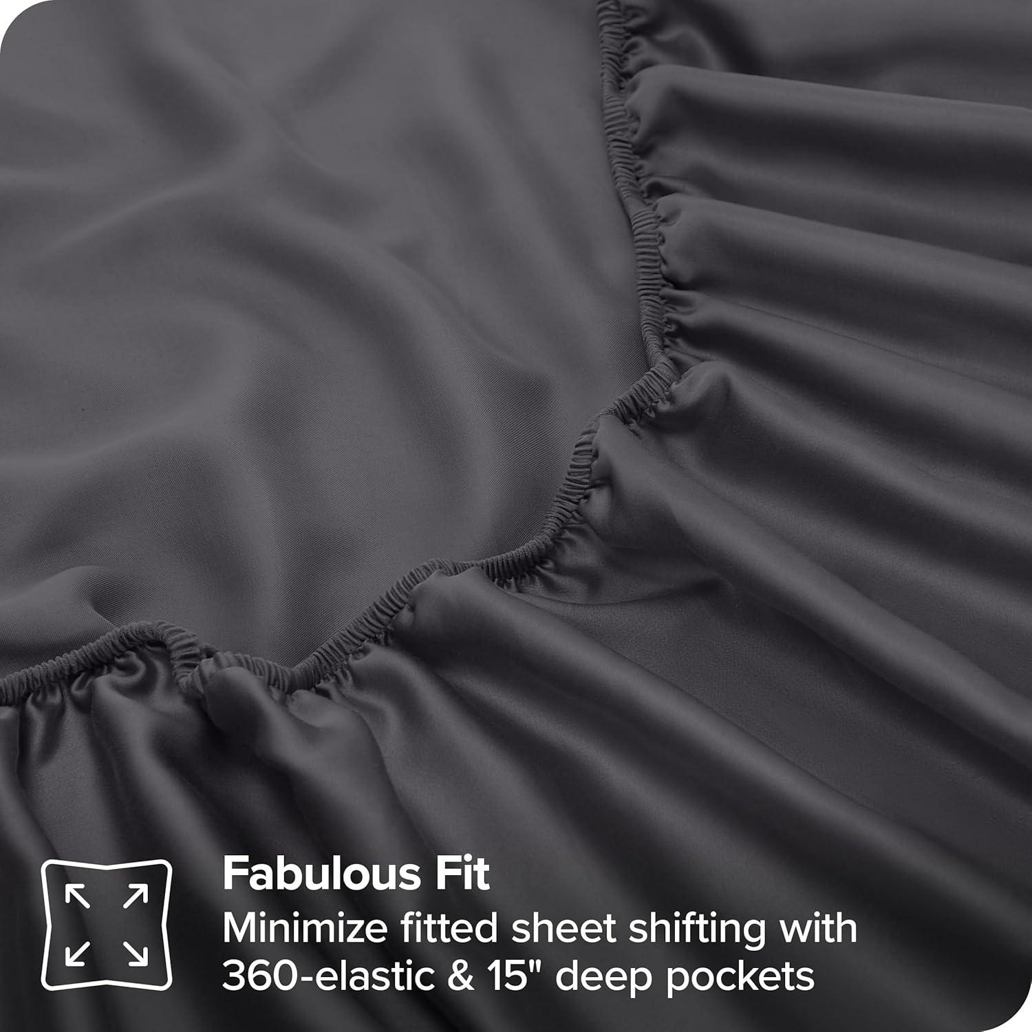 Full Forged Iron Grey TENCEL™ Lyocell Sheet Set by Bare Home