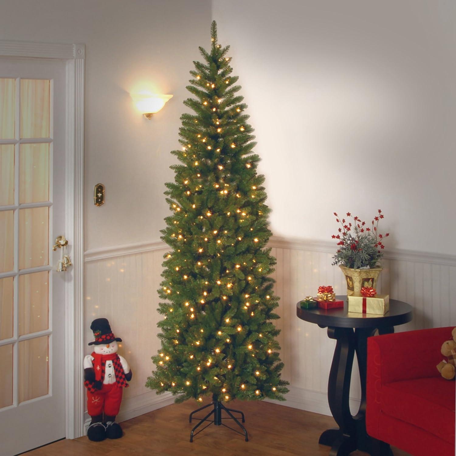 The Holiday Aisle® 7.5ft. Kingswood Fir Slim Tree with PowerConnect, Dual Color LED Lights