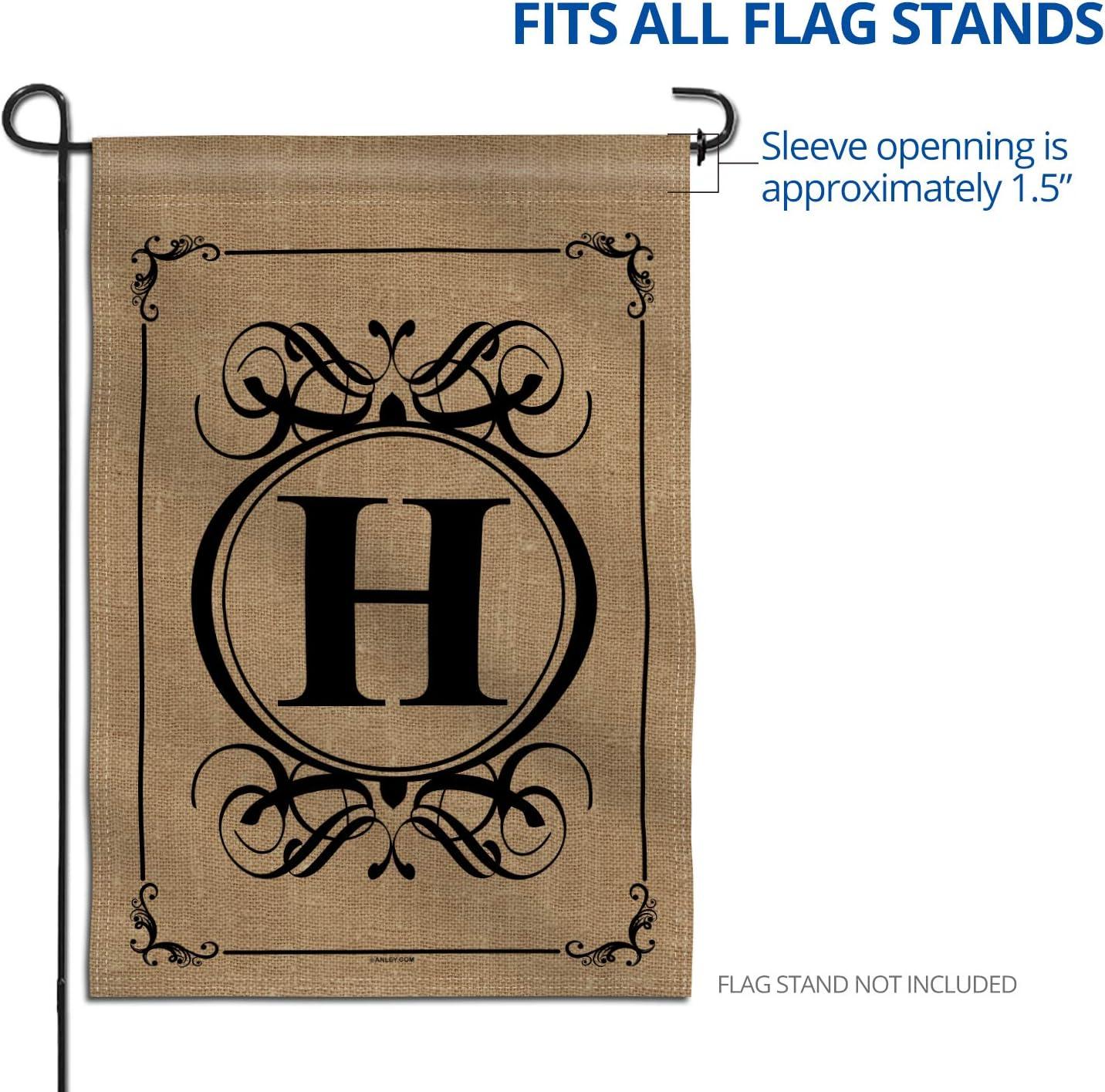 Anley Classic Monogram Letter H Garden Flag, Double Sided Family Last Name Initial Yard Flags