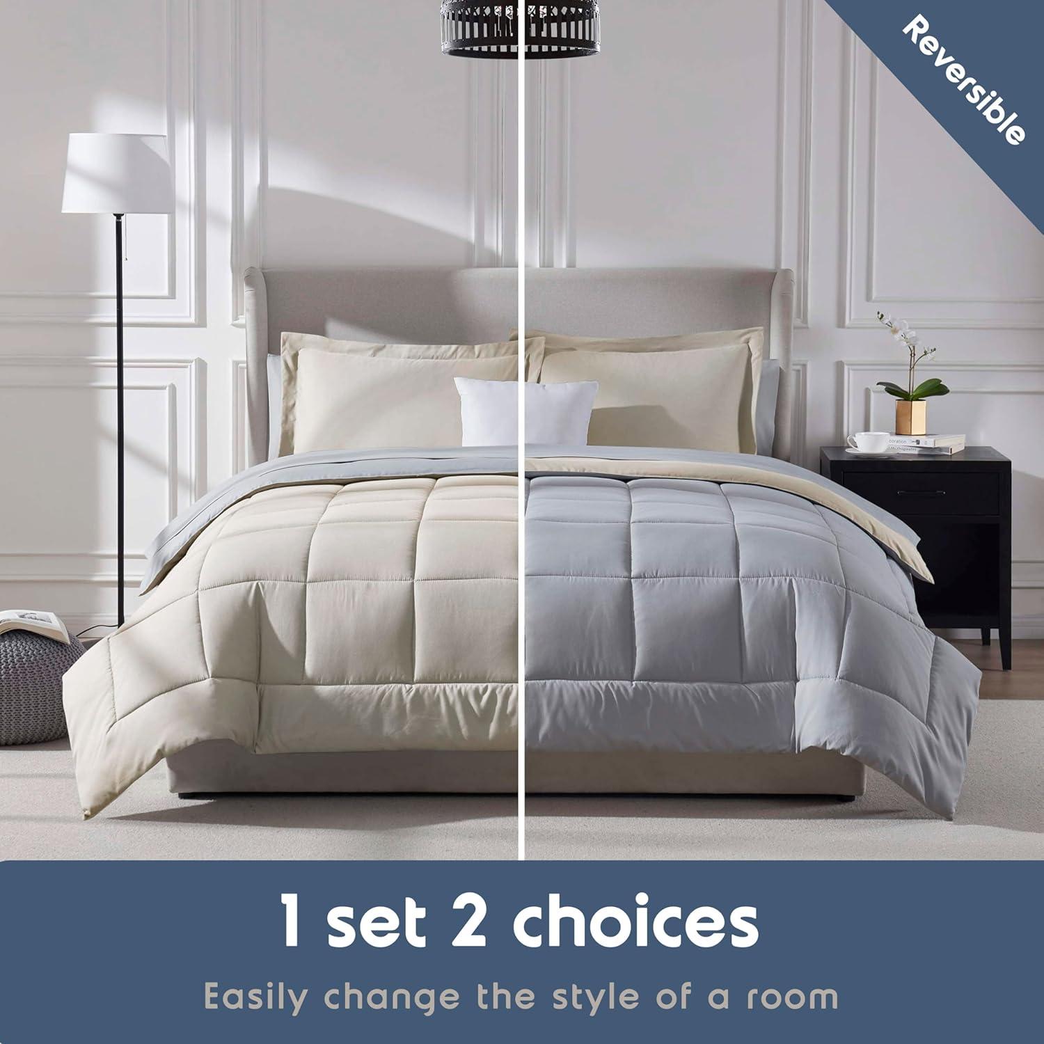 Bed-in-A-Bag Reversible Comforter Set with Bed Sheets
