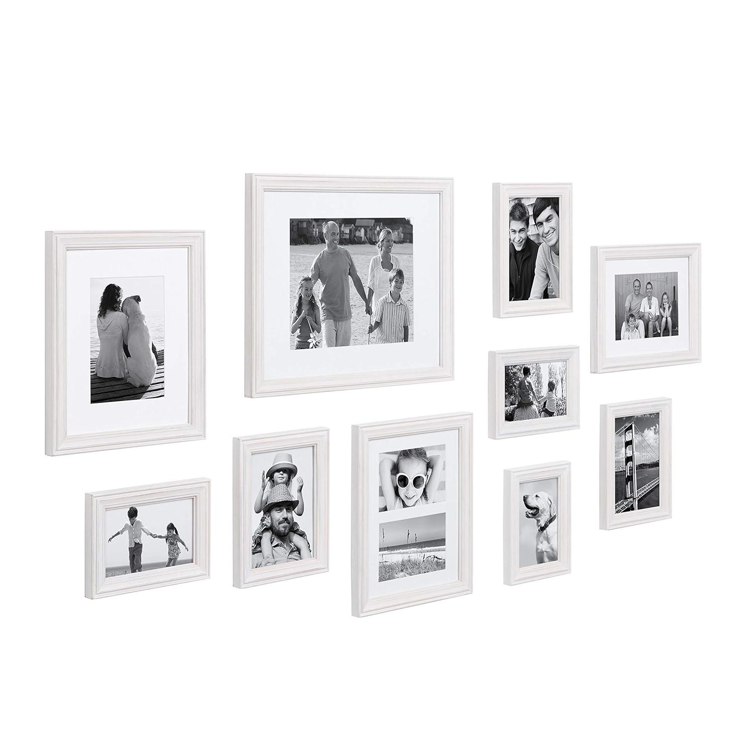 10pc Bordeaux Frame Box Set Matte White - Kate & Laurel All Things Decor: Wall Display, Modern Decor Style