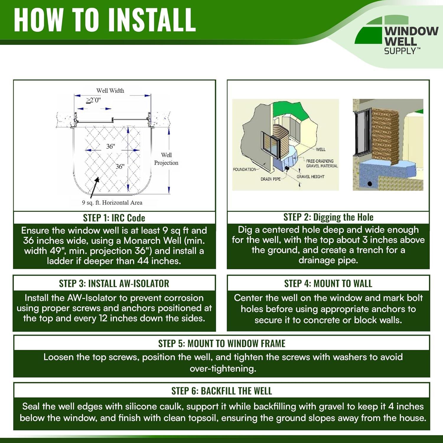 Gray Stoneview Heavy-Duty Corrugated Steel Window Well, 60" x 36"