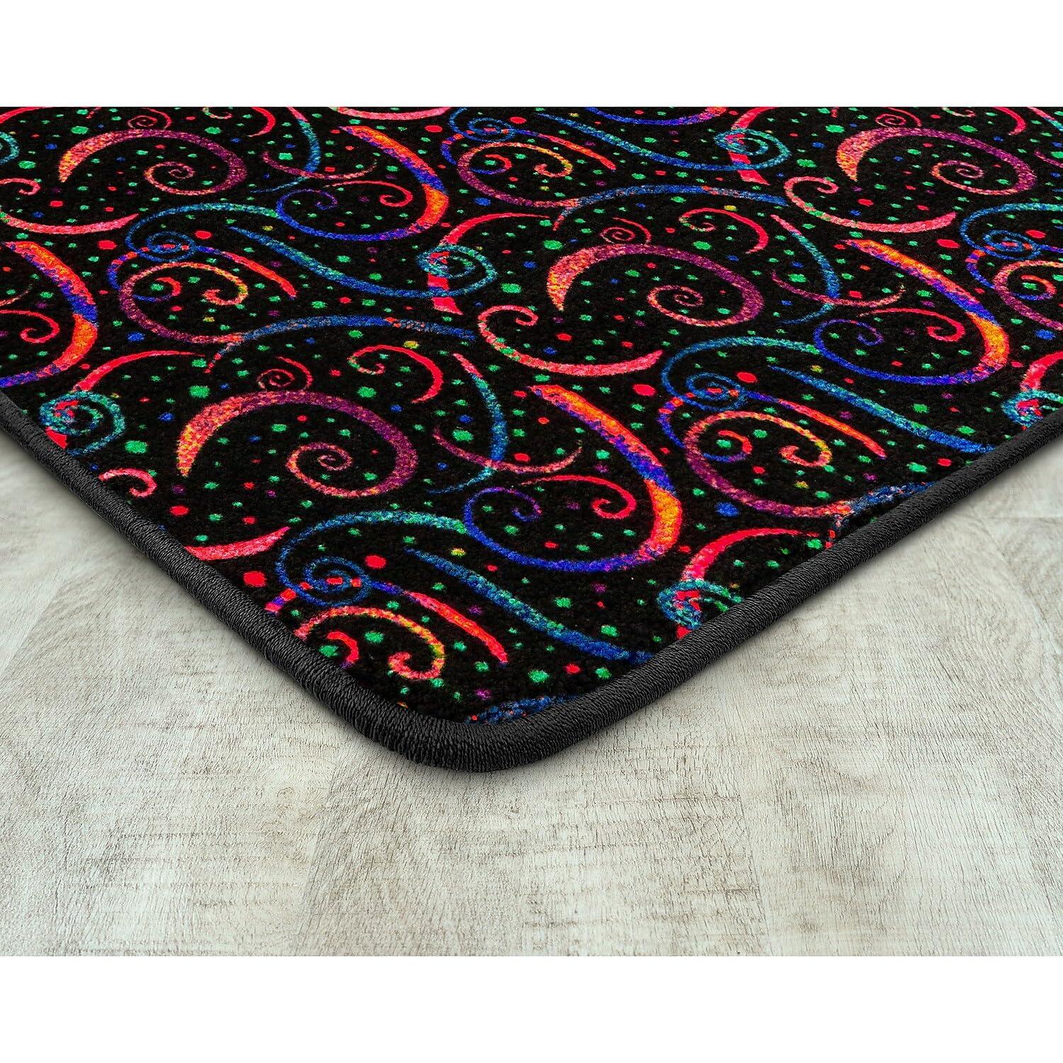 Joy Carpets 455R 12 x 6 ft. Neon Lights Rectangle Dynamo Fluorescent Area Rug  Multicolor