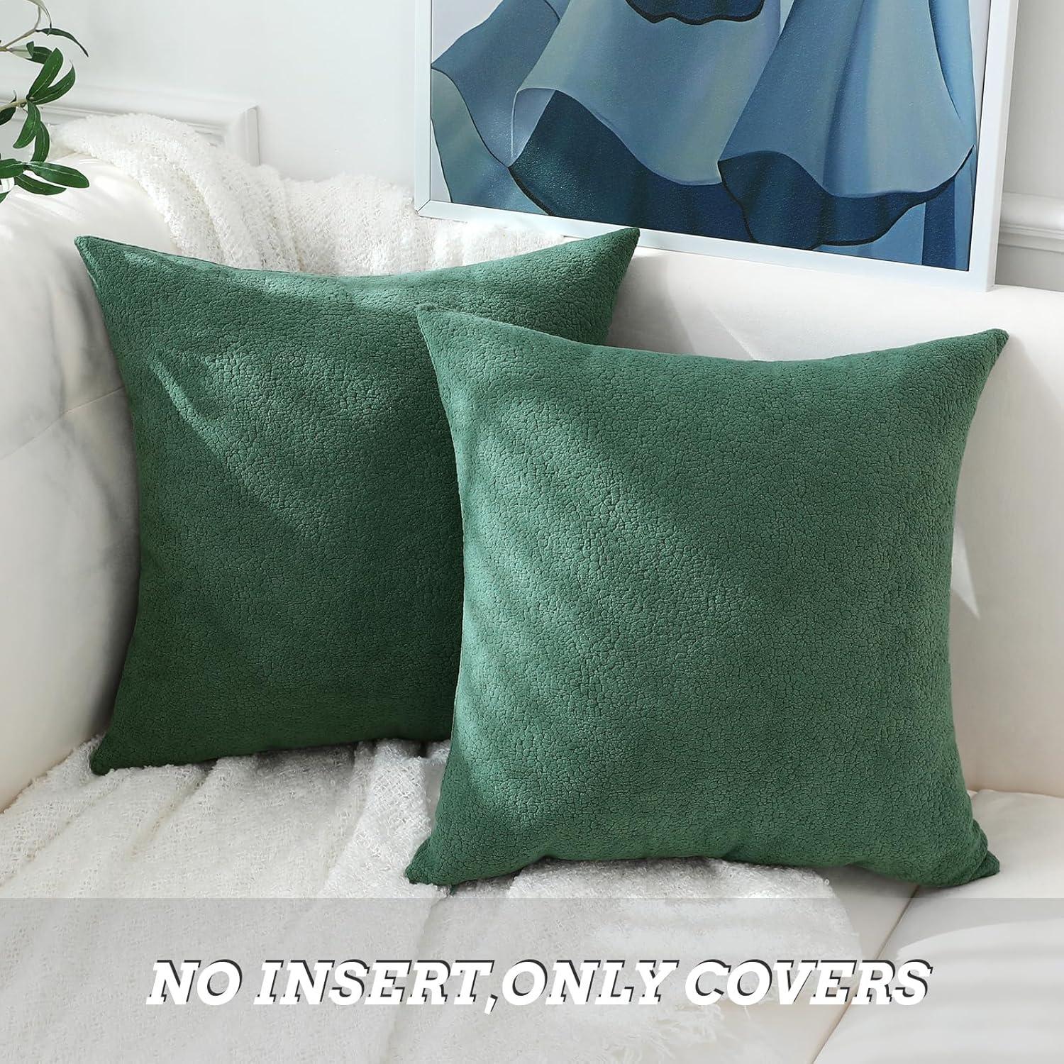 Mainstays 18" x 18" Green Solid Chenille Decorative Pillows (2 Count)