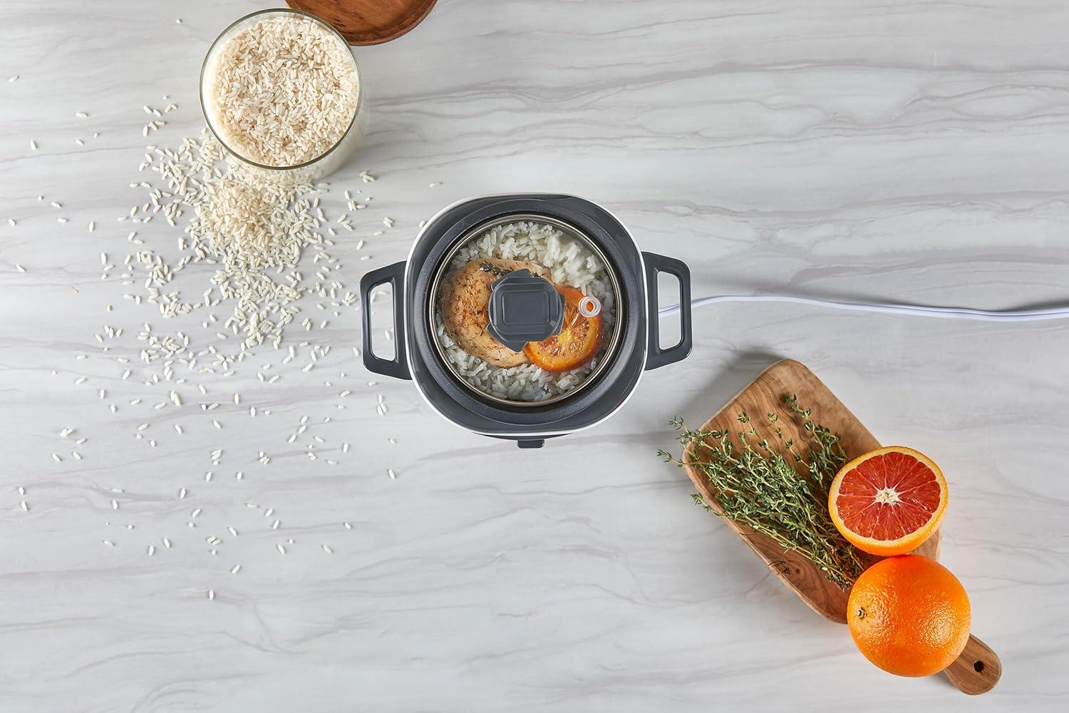 BLACK+DECKER BLACK+DECKER, Rice Cooker, Uncooked Rice, Steaming Basket, Removable Non-Stick Bowl, One Touch