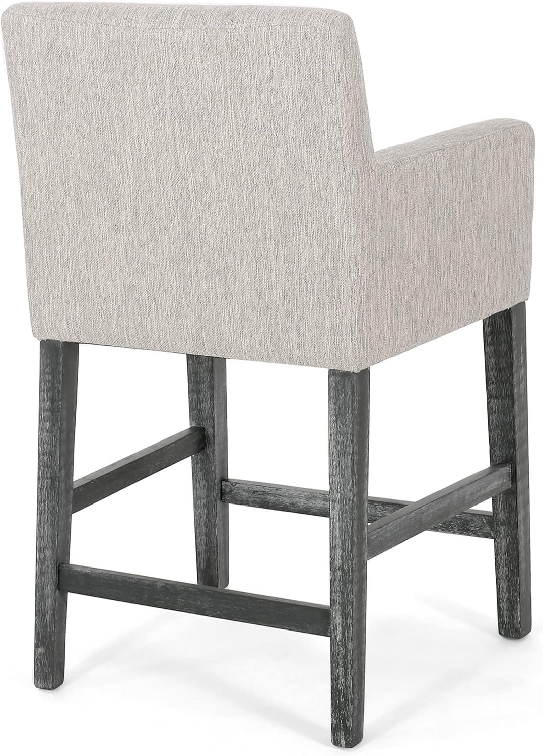 Christopher Knight Home Armga Fabric Upholstered Wood 26 inch Counter Stools (Set of 2) by  Light Gray