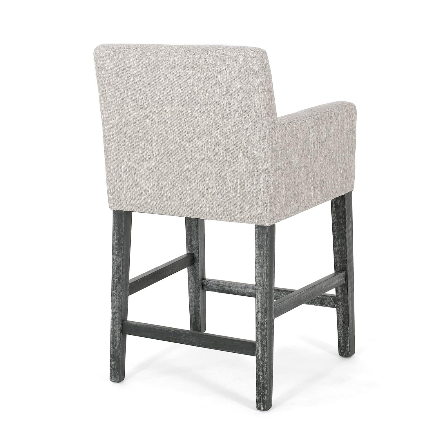 Christopher Knight Home Armga Fabric Upholstered Wood 26 inch Counter Stools (Set of 2) by  Light Gray