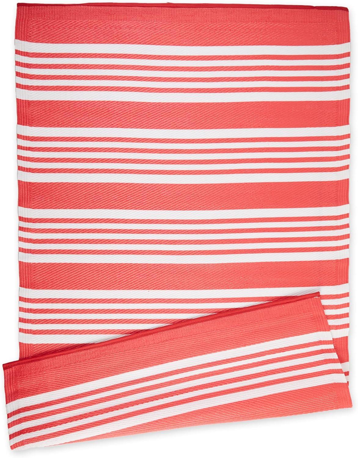 DII Outdoor Rug Collection Reversible Woven Polypropylene Mat, 4x6-Feet, Coral