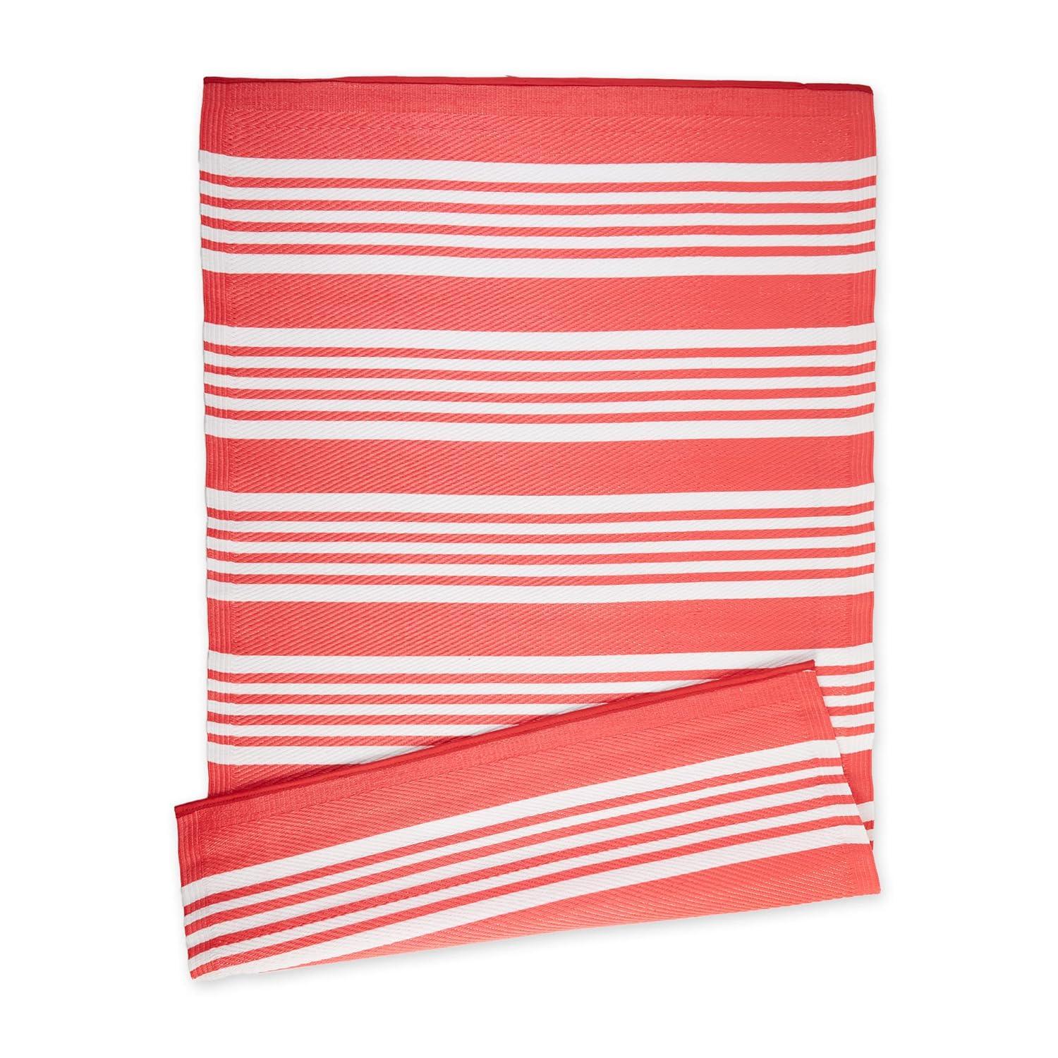 DII Outdoor Rug Collection Reversible Woven Polypropylene Mat, 4x6-Feet, Coral