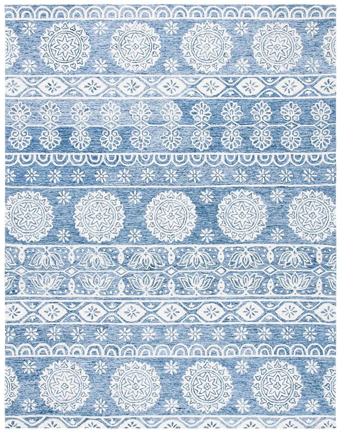 Micro-Loop MLP607 Hand Tufted Area Rug - Blue/Ivory - 5'x8' - Safavieh.