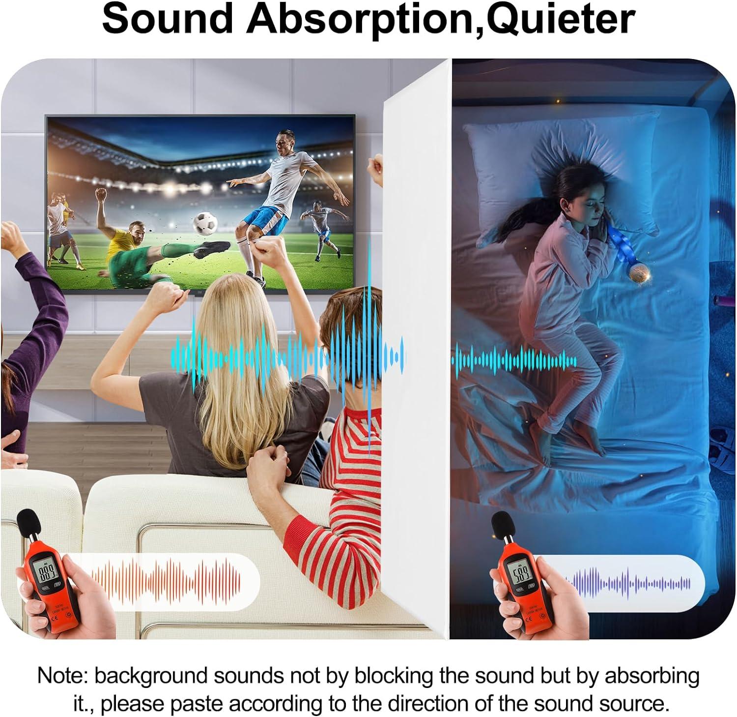 18 Pack White Acoustic Panels 12"X12"X 0.4"Soundproof Wall Panels Wall Decoration Sound Absorbing Panel High-Density Sound Deadening Panels Acoustic Treatment Panel For Home Studio