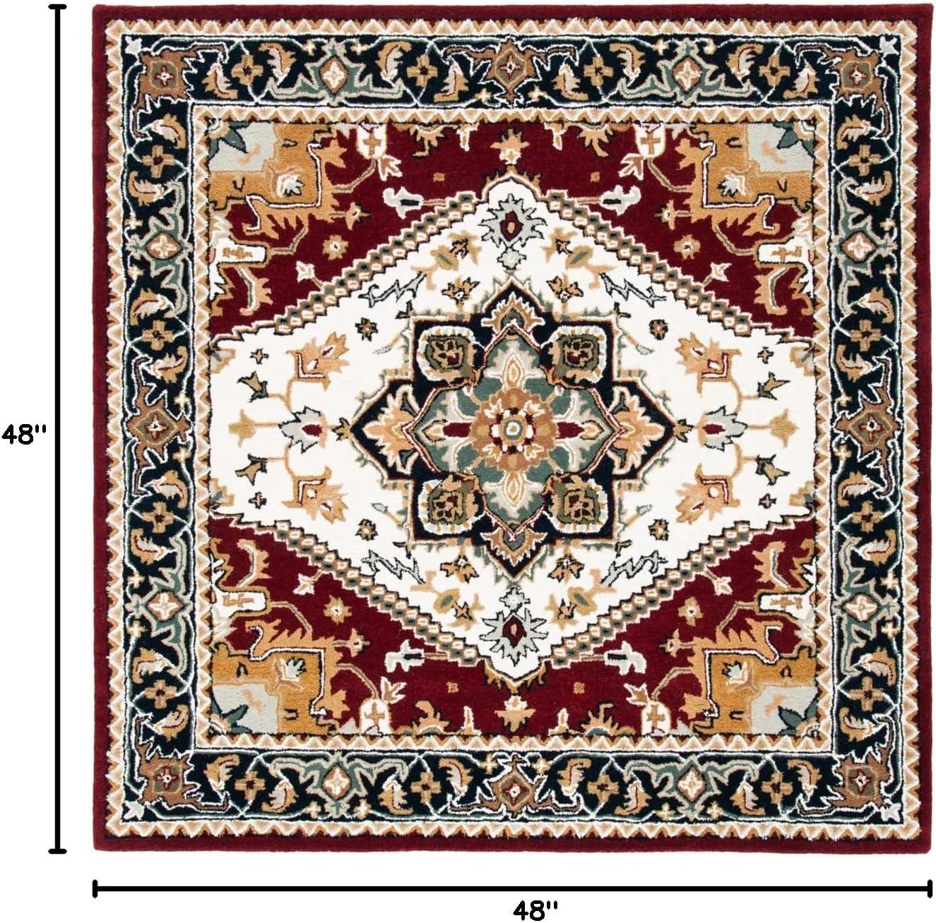 Heritage HG625 Handmade Area Rug - 4'x4' - Red - Safavieh