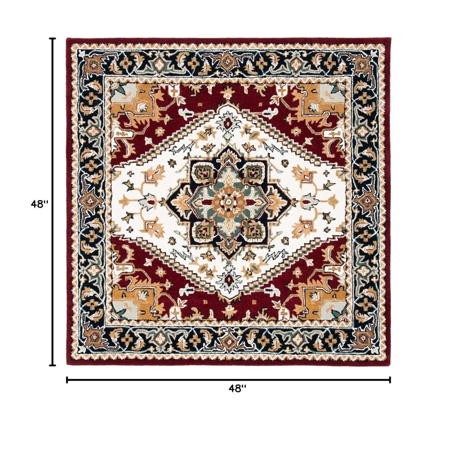 Heritage HG625 Handmade Area Rug - 4'x4' - Red - Safavieh