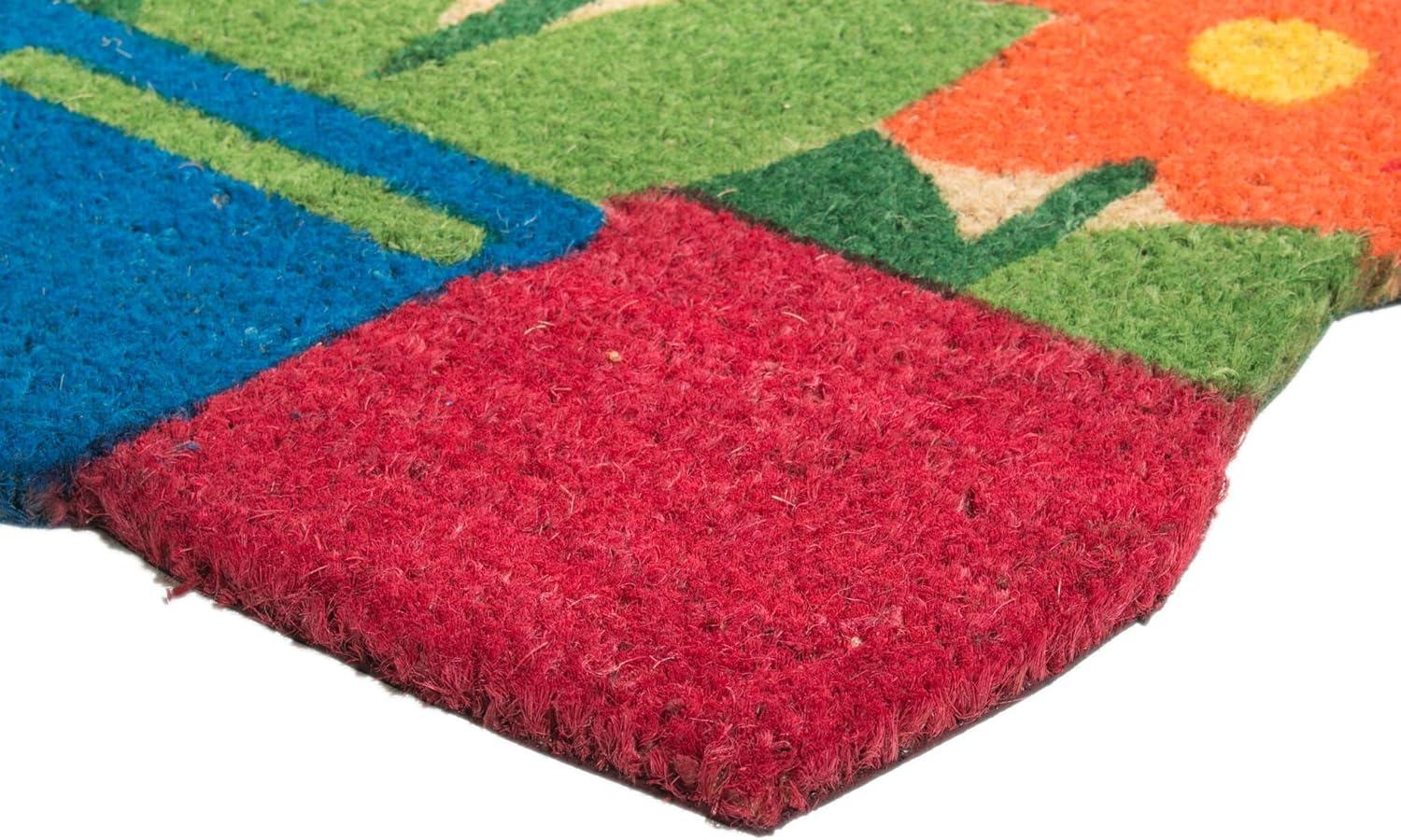Imports D√©cor Vinyl Backed Coir Doormat, Flower Pots, 18 by 30-Inch