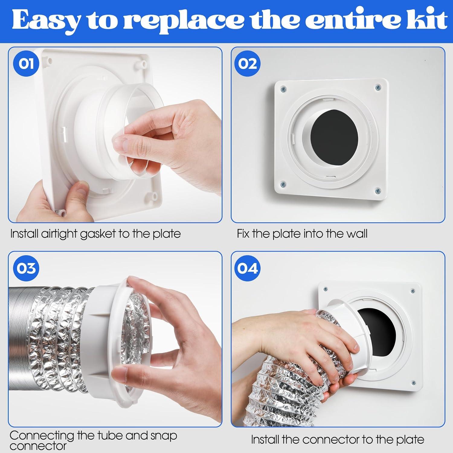 Dryer Machine Ventilation Kit Dryer Ventilation Wall Panel Connector Kit