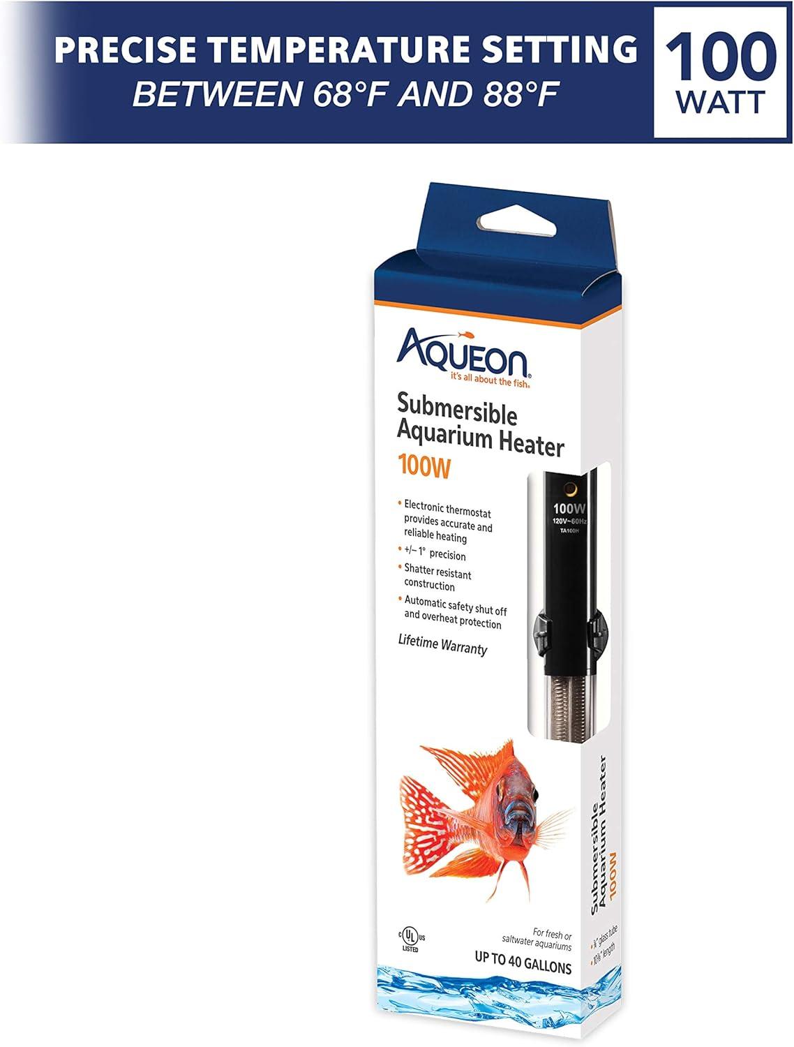 Aqueon Submersible Aquarium Heaters Compact Size [Aquarium, Aquarium Supplies] 100 Watt