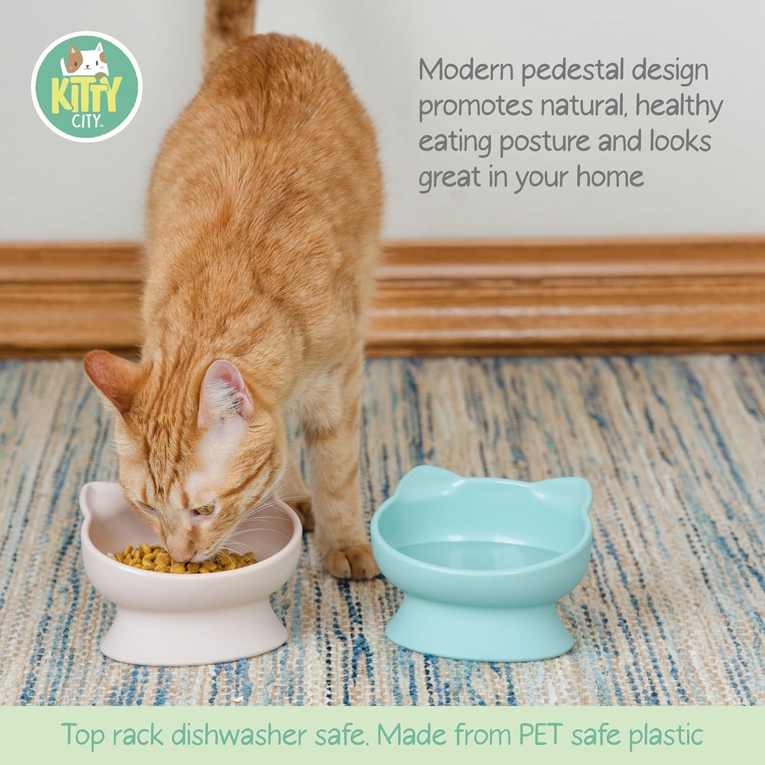 Kitty City Raised Cat Bowls 2pk