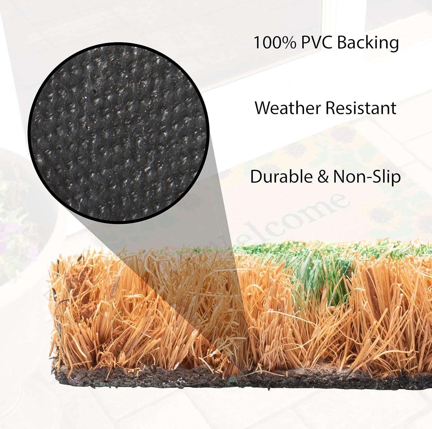 Storm Stopper All Weather Welcome With Sunflowers Indoor/Outdoor Printed Coir Mat