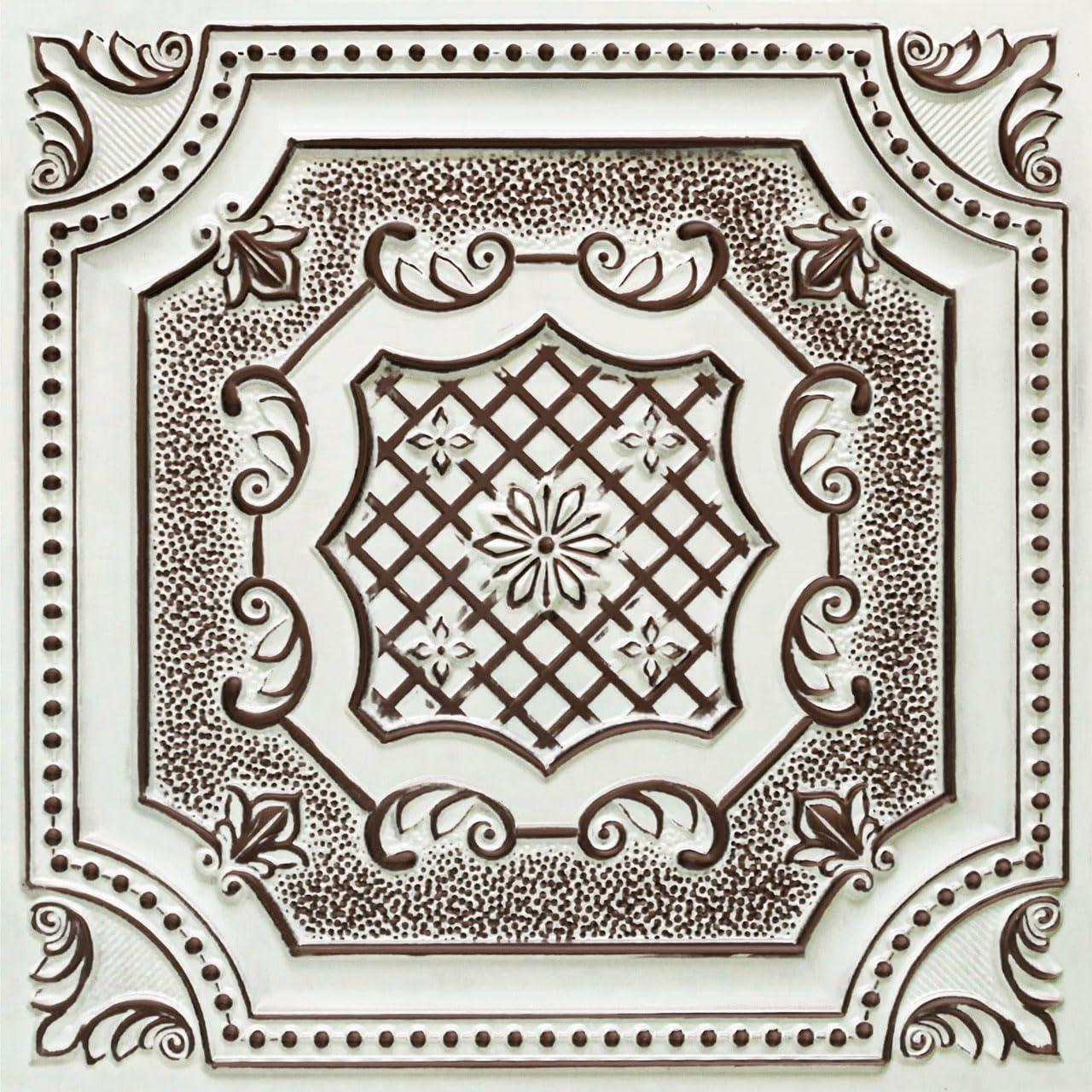 FromPlainToBeautifulInHours My Beautiful Damaris Drop-In or Glue-Up PVC Ceiling Tile (Set of 25)