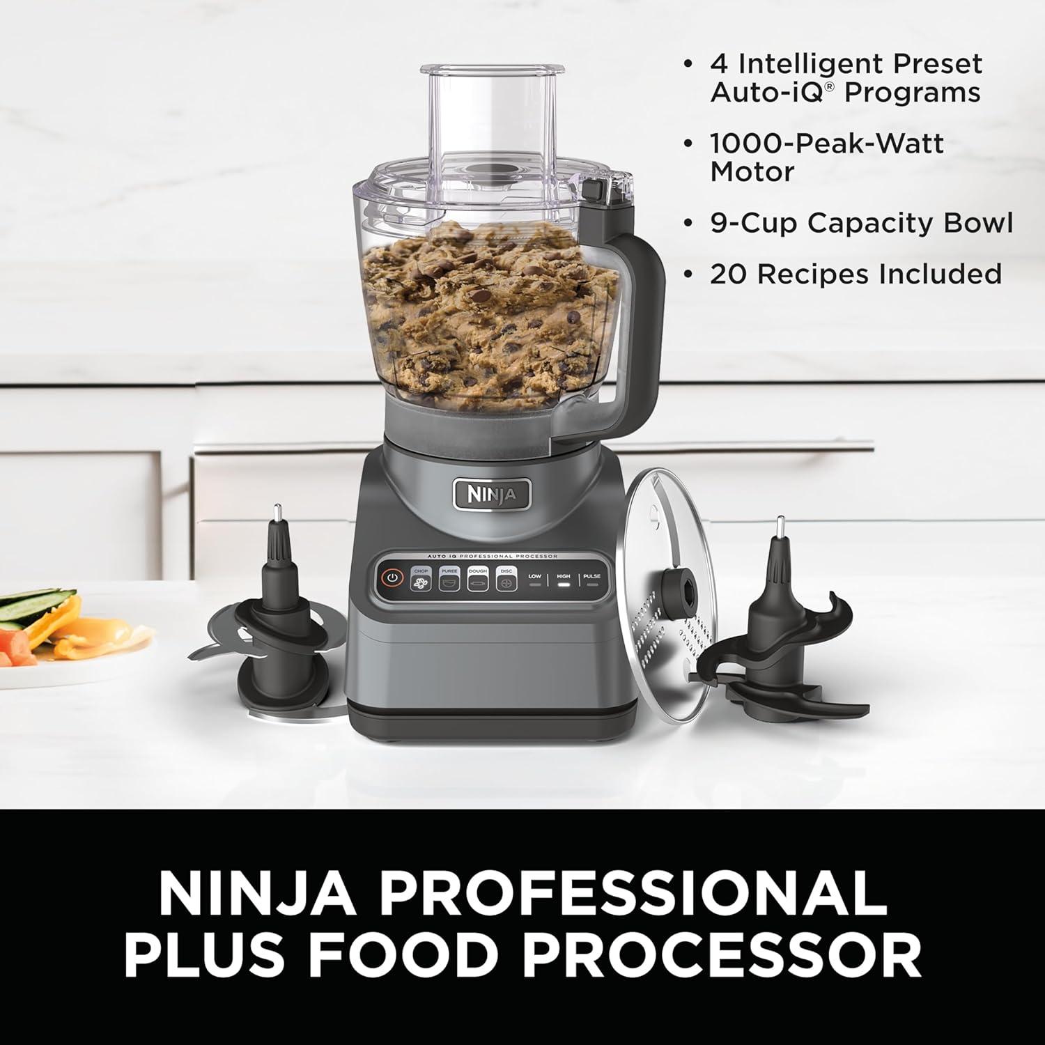 Ninja 9-Cup Silver Food Processor with Variable Speed and Attachments