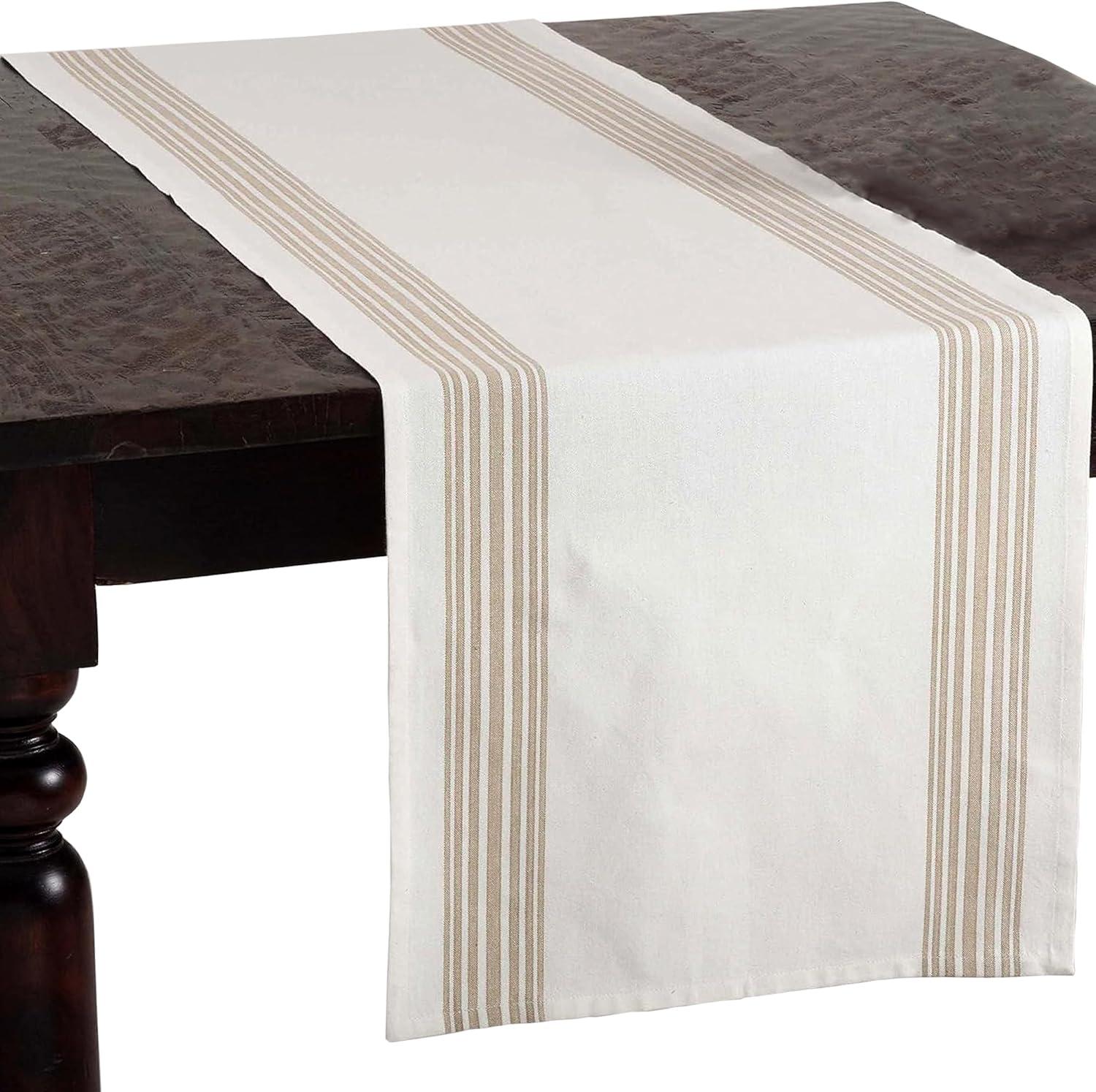 Saro Lifestyle Classic Stripes Cotton Table Runner