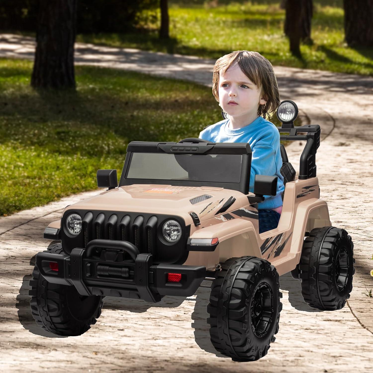 DEARAUTO DearAuto 24v Kids Ride On Car With Eva Tires, 4x75w Motors, Four Wheel Suspension, 3 Adjustable Speed, Mp3, Bluetooth,powered Ride On Truck For Kids