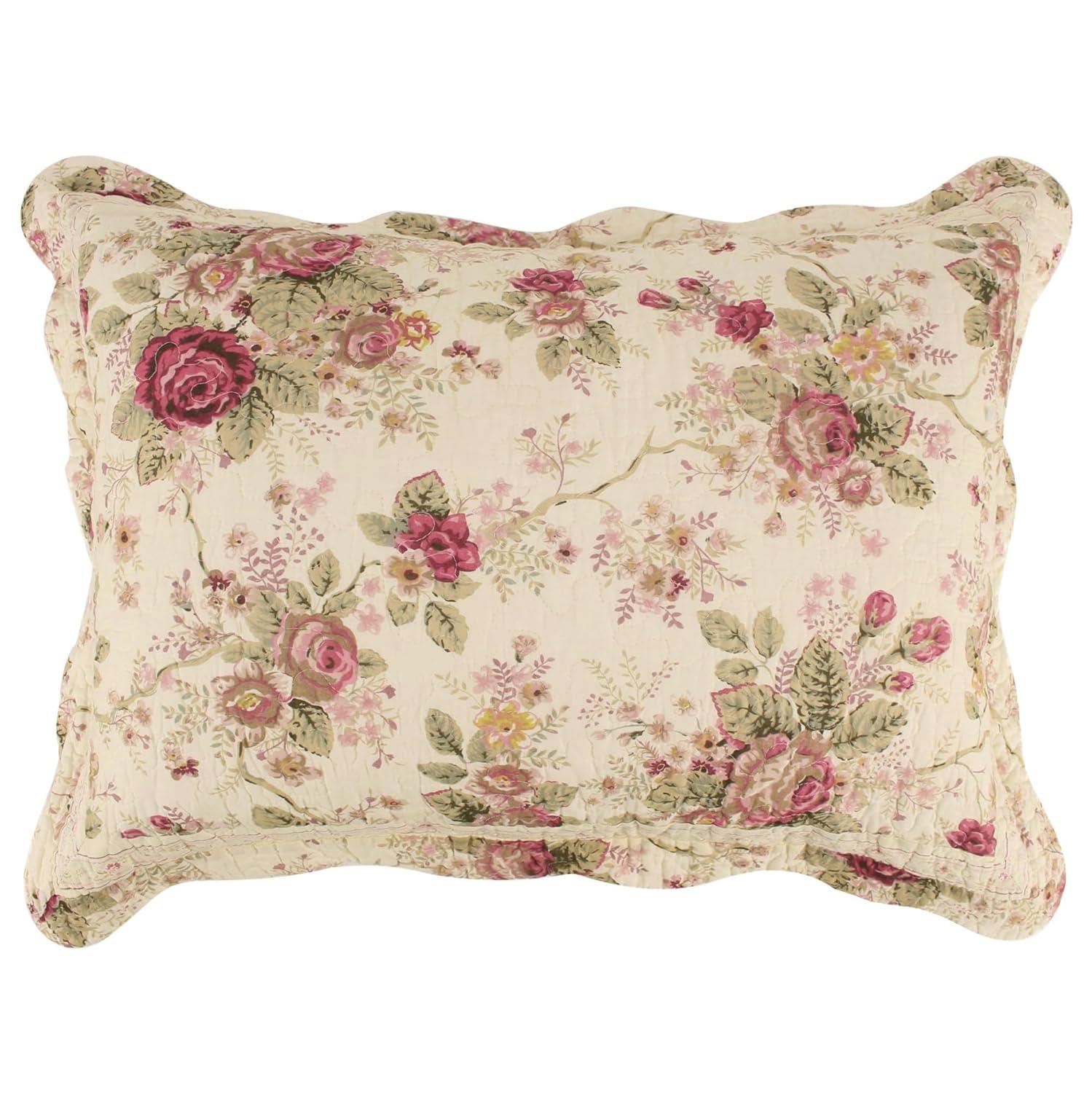 Antique Rose Cotton Reversible Quilt Set