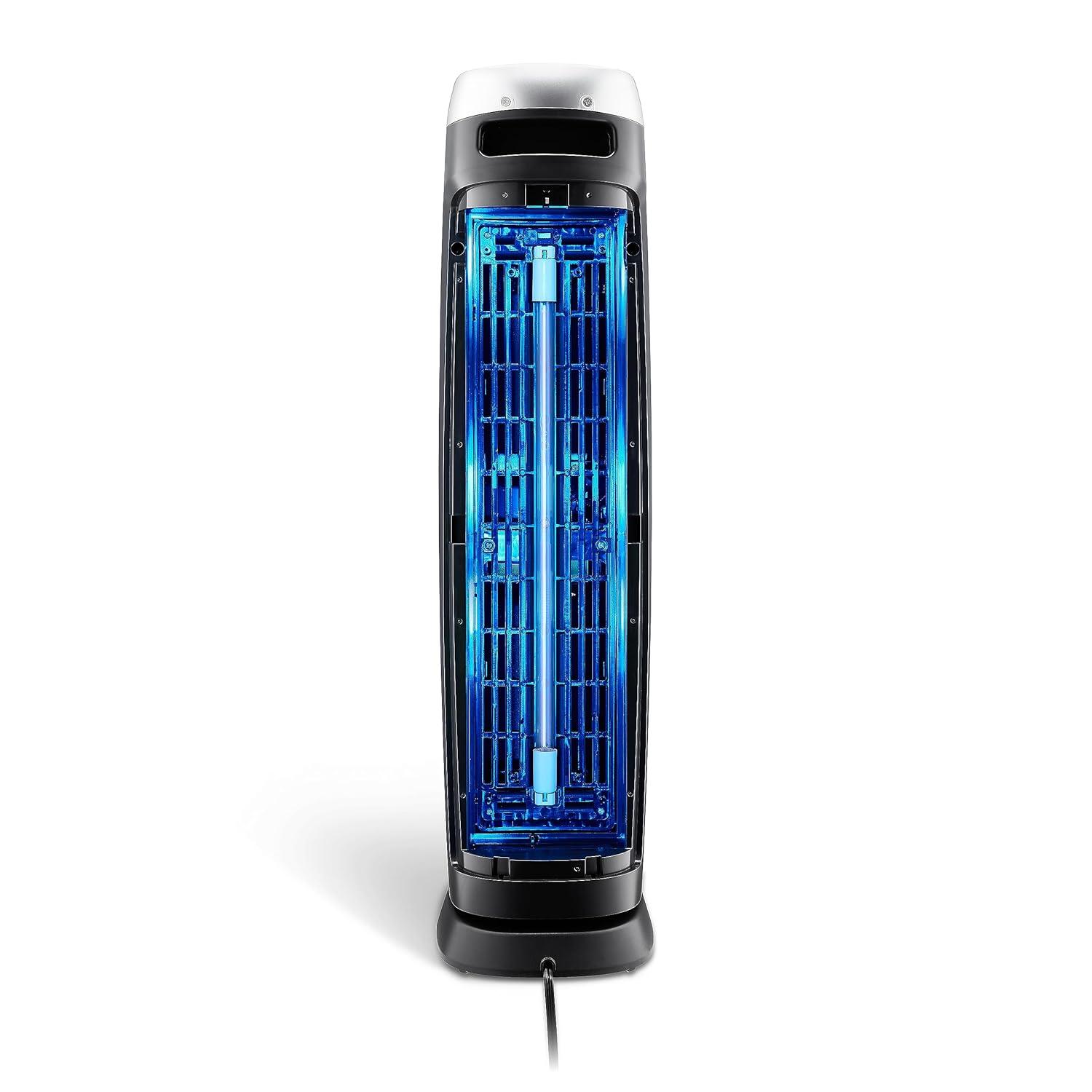 GermGuardian 915 Sq. ft. HEPA Pure Tower Air Purifier with UV-C, Gray, AC5000E