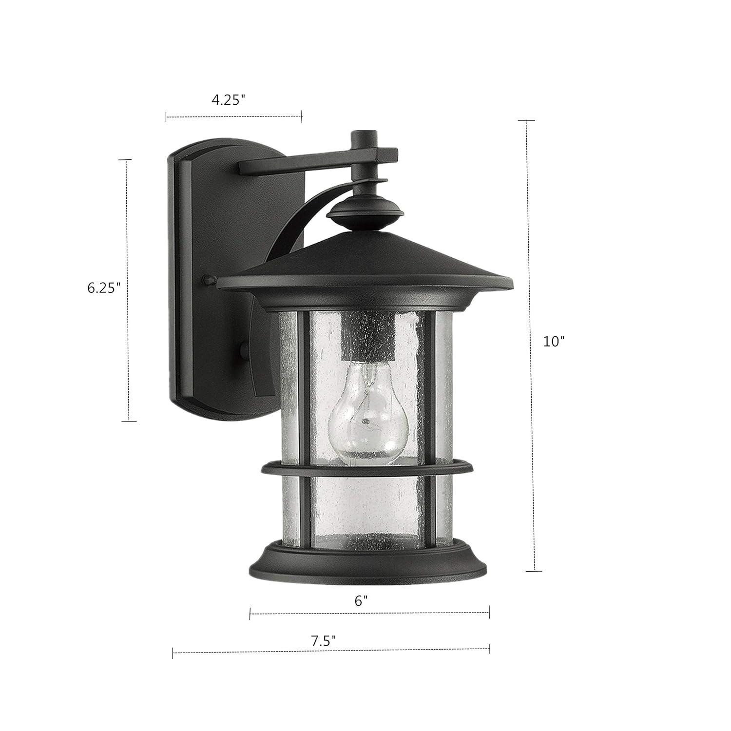 Belle 1 Light Transitional Outdoor Wall Lantern in 2 Pack Matte Black Small Black Matte 7 to 12 Inches Under 6 Inches