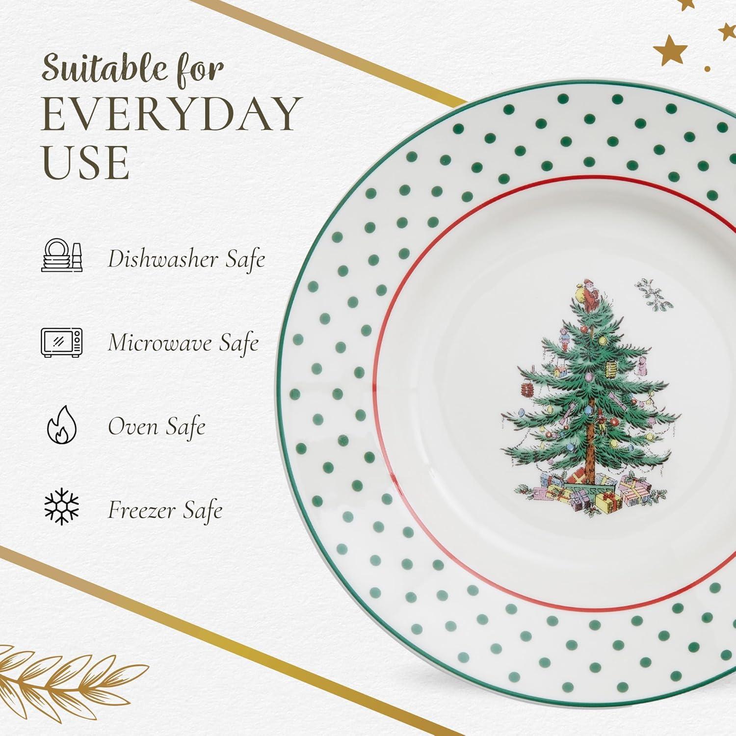 Spode Christmas Tree Polka Dot 16-Piece Dinnerware Set