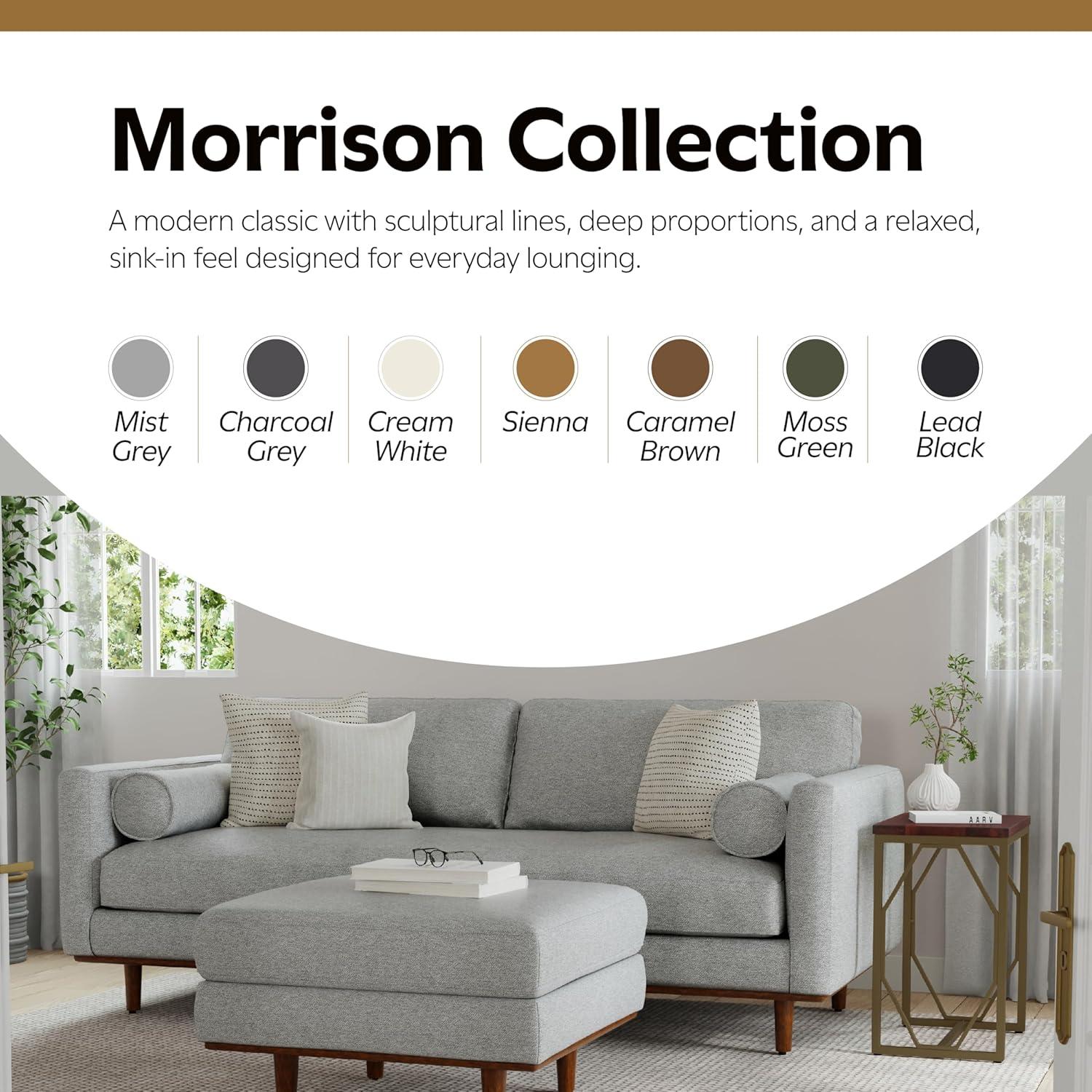 Simpli Home Morrison  Sofa and Ottoman Set in Woven-Blend Fabric | Wayfair